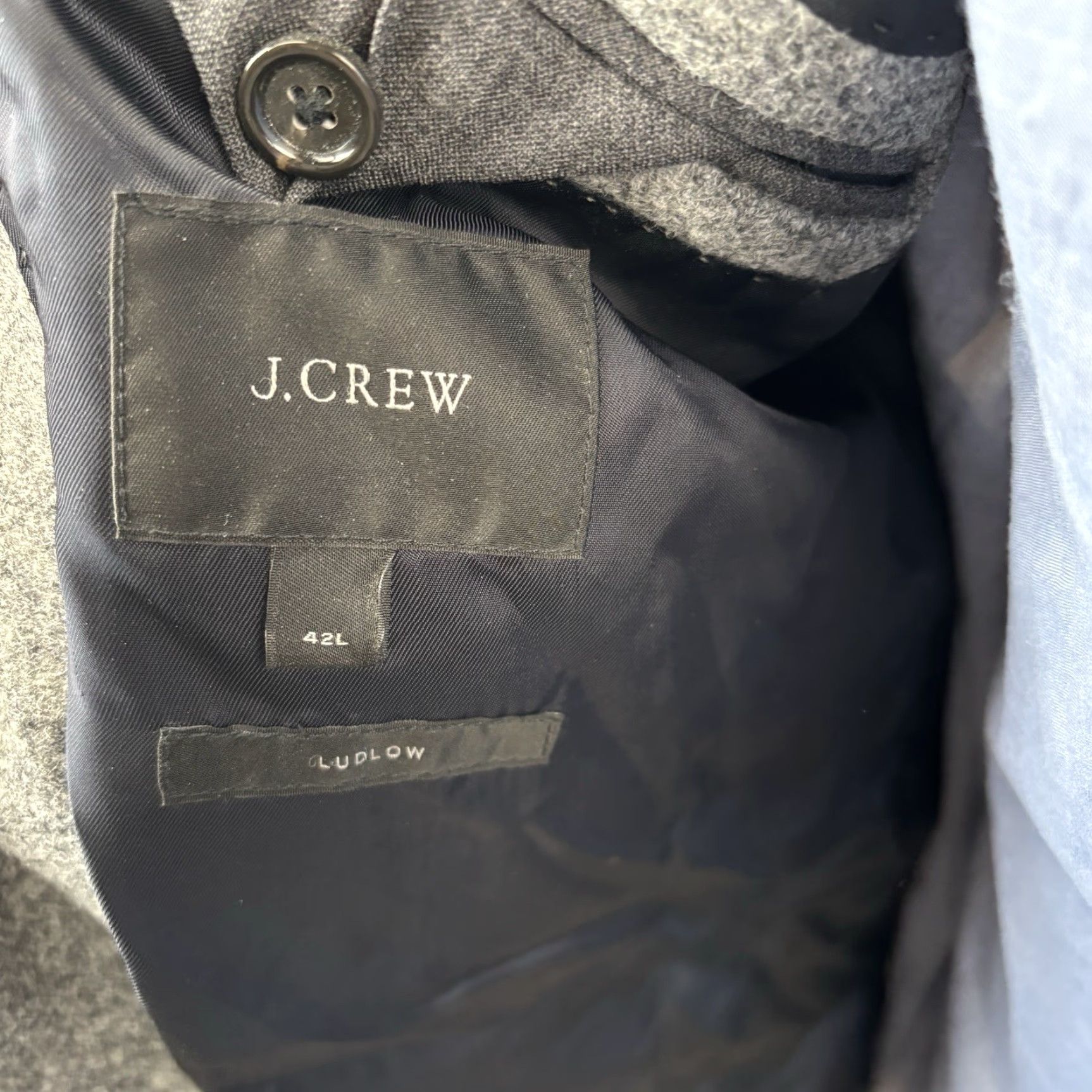 J.Crew J.CREW Blazer Wool Tweed Yorkshire Moon J.CREW Ludlow Blazer 42L Mens Grey Jacket 42 Chest Vintage? No Size 42R - 6 Thumbnail