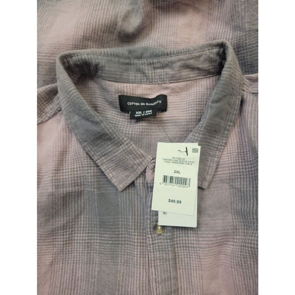 Cotton On Cotton On Long-Sleeve Faded Plaid Shirt Men's. Size XXL. N6 Size US XXL / EU 58 / 5 - 3 Thumbnail