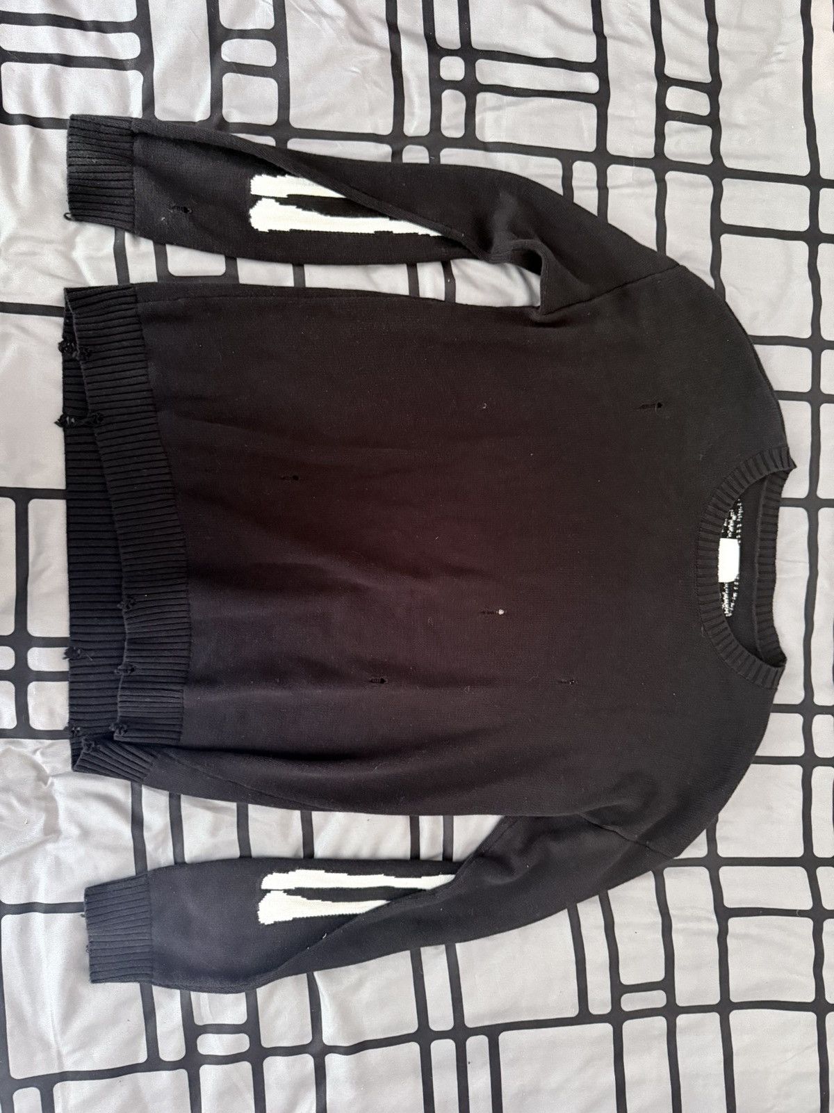 NDG Studio NDG Skeleton Knit Jumper Black White Oversized XL Distressed Size US XL / EU 56 / 4 - 2 Thumbnail