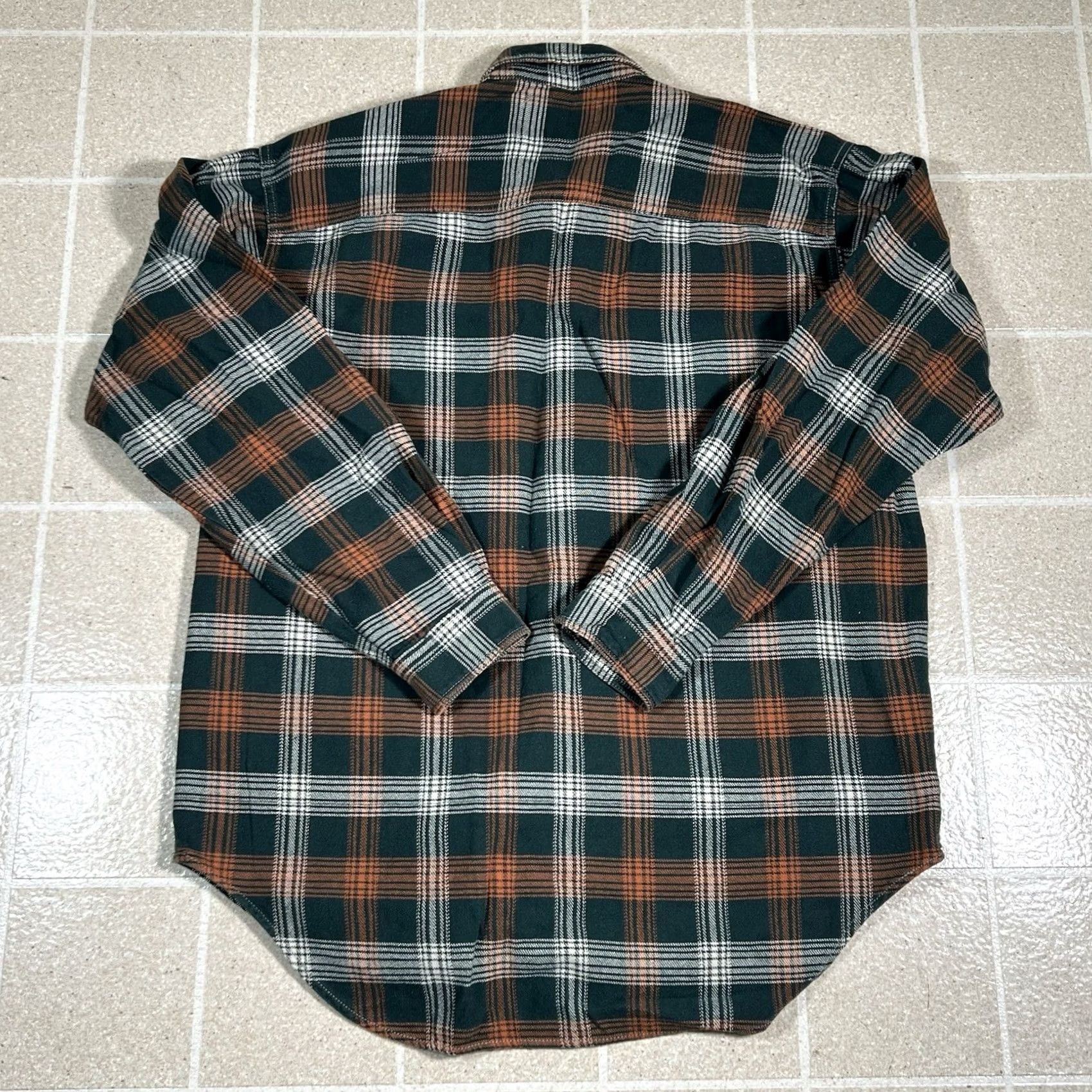 Levi's VINTAGE Levi’s Plaid Flannel Shirt L Men 90s Green Orange Baggy Button-Up Long Sleeve Size US L / EU 52-54 / 3 - 4 Thumbnail