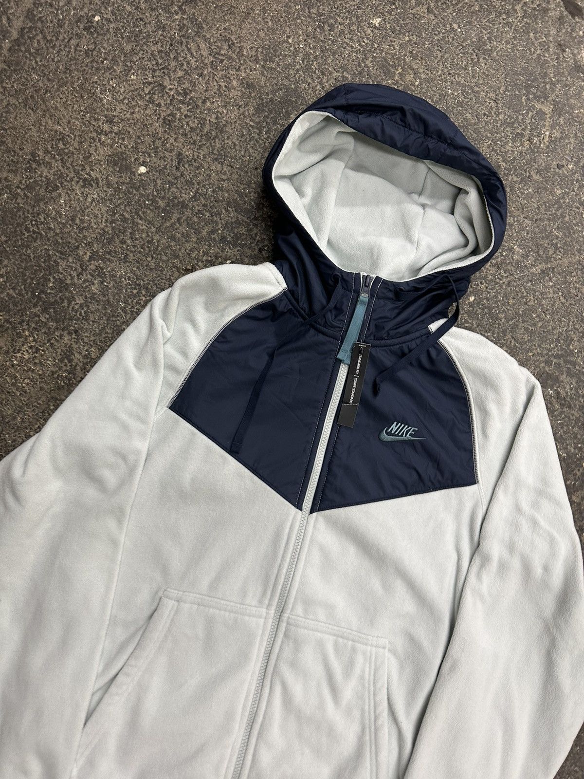Nike × Vintage Nike blue fleece zip up hooded sweatshirt Size US S / EU 44-46 / 1 - 4 Thumbnail