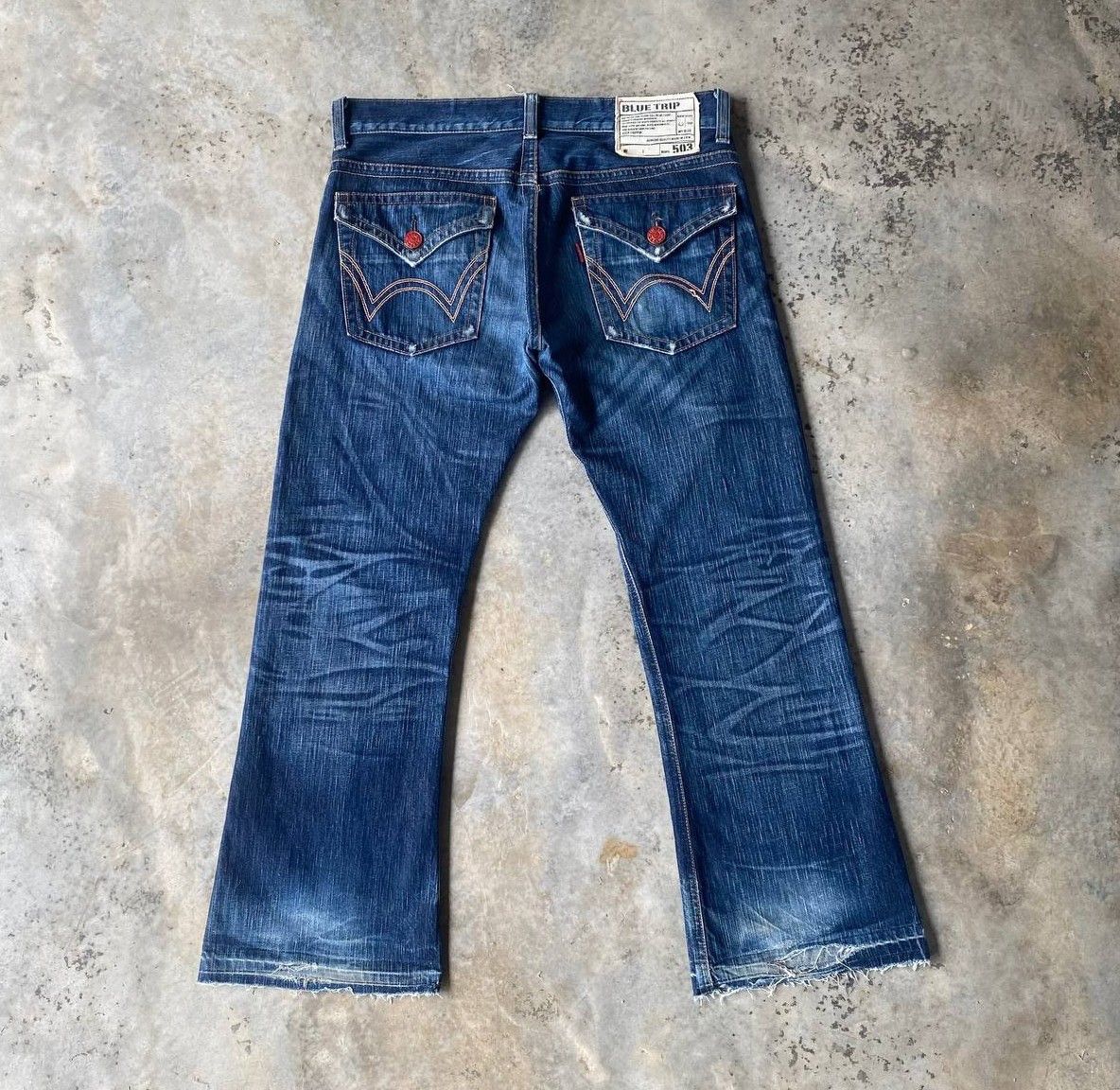 Edwin VINTAGE EDWIN LOT503 BLUETRIP FLARE DENIM FRAYED RELEASE HEM Size US 32 / EU 48 - 10 Thumbnail