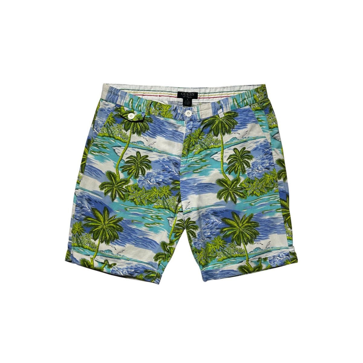 Guess Vintage Guess Monogram Hawaii Shorts Pants Size US 35 - 1 Thumbnail
