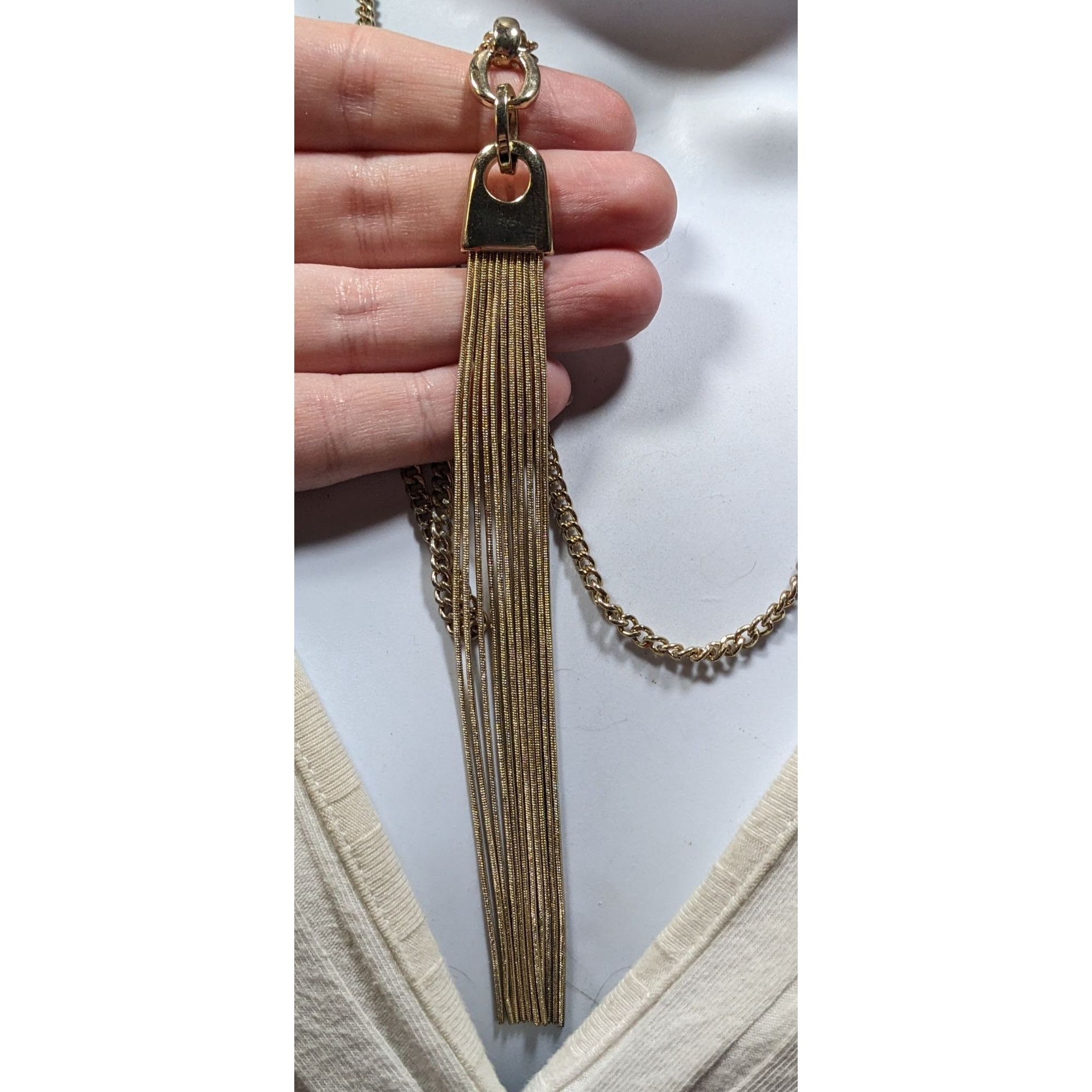 Other The Limited Modern Gold Tone Tassel Necklace Size ONE SIZE - 2 Thumbnail
