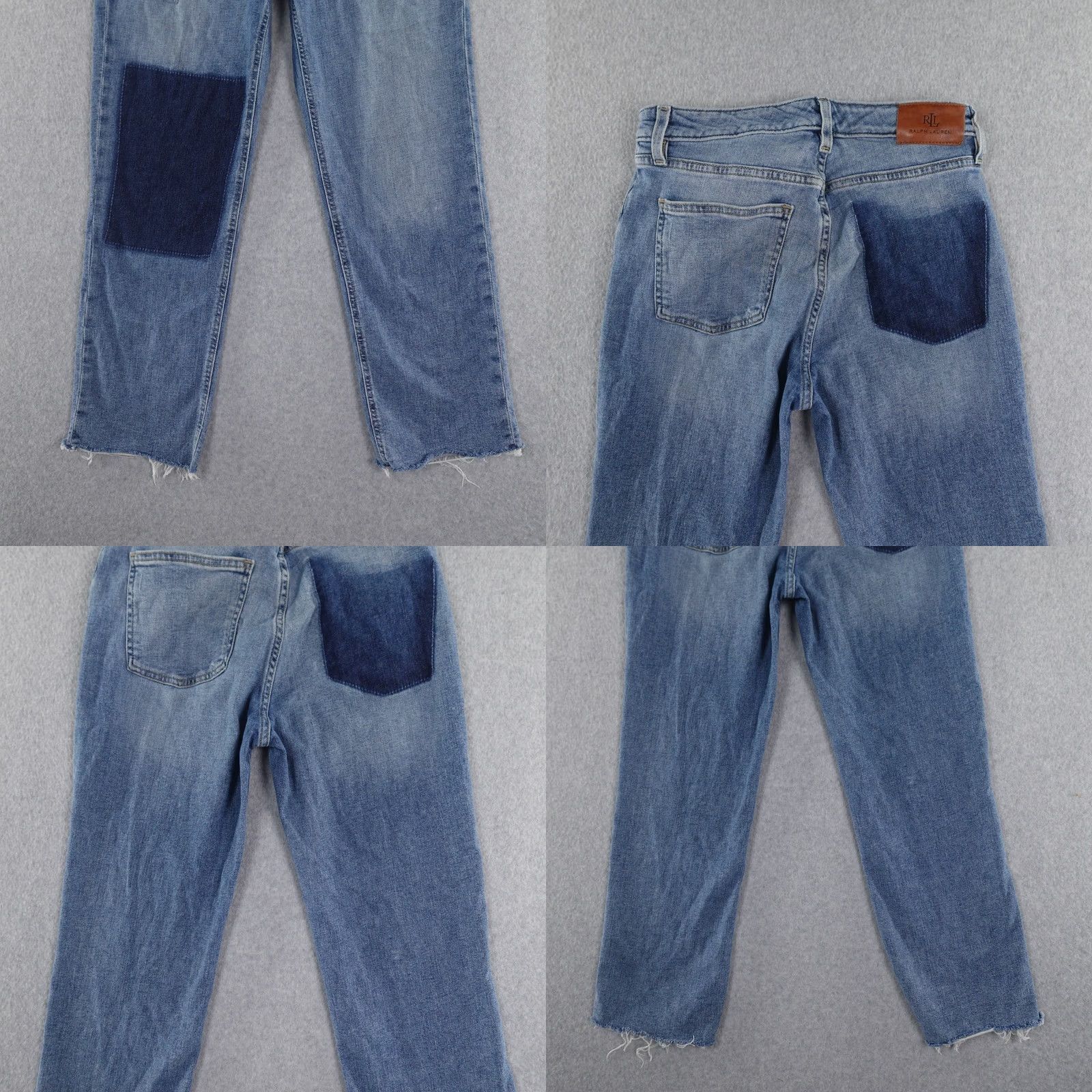 Ralph Lauren Lauren Ralph Lauren Jeans Womens 6 Denim 5-Pocket Straight Jeans Blue Cap Patch Frayed Hem Size 28" / US 6 / IT 42 - 9 Thumbnail