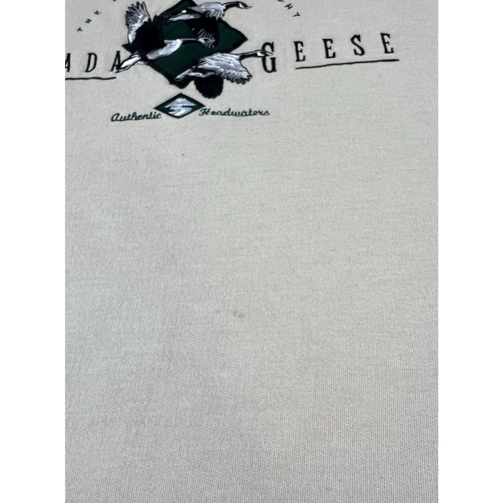 Vintage VINTAGE Headwaters Canada Geese Embroidered Crewneck Sweatshirt - Size L - tan - Cotton Polyester Knit - Regular Fit - Men Size US L / EU 52-54 / 3 - 6 Thumbnail