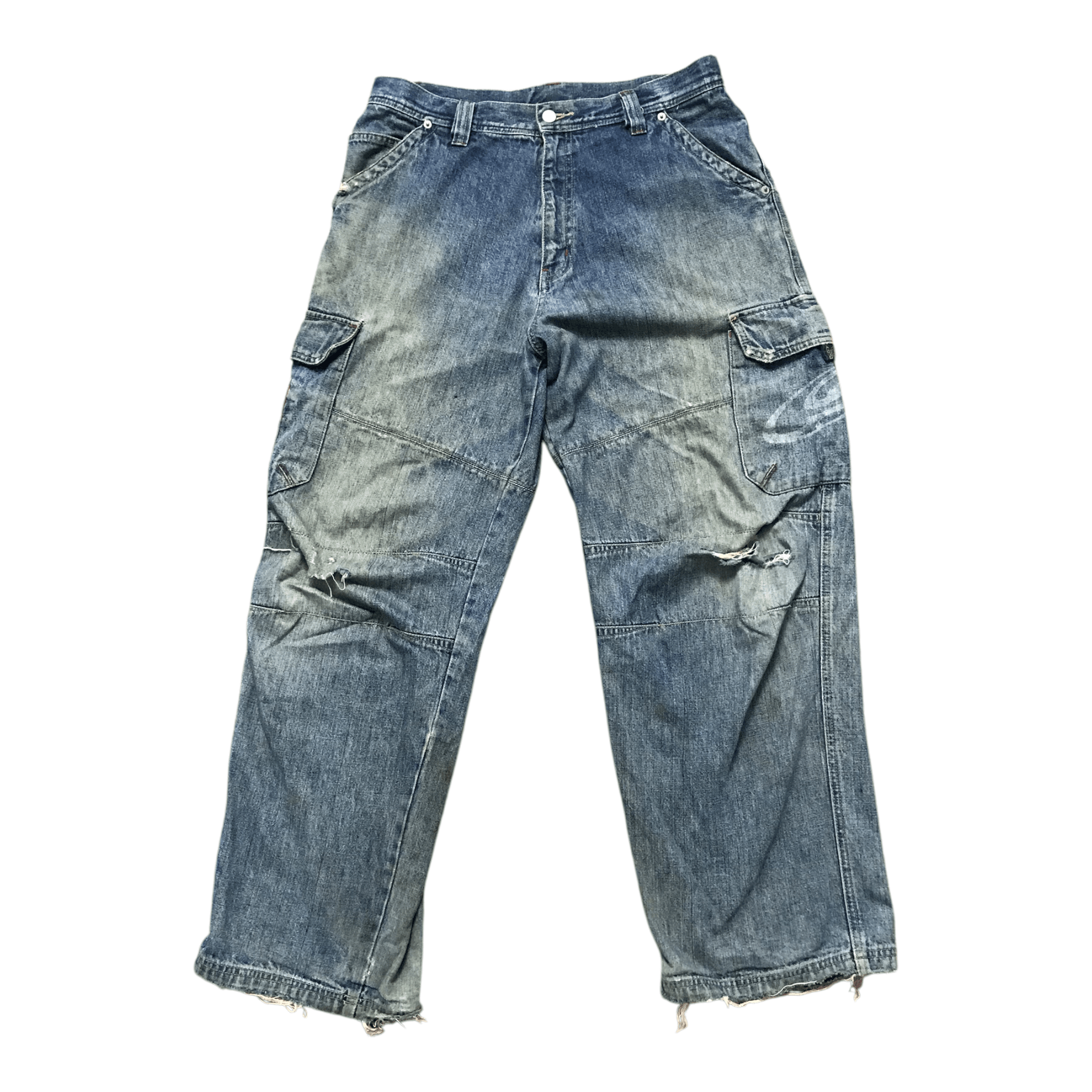 Hysteric Glamour × Japanese Brand Piko Denim Cargo Distress pant Size US 34 / EU 50 - 2 Thumbnail
