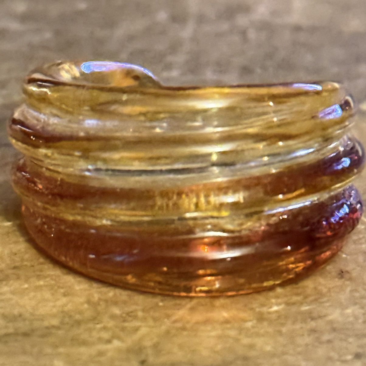 Vintage Vintage amber blown glass cuff ring Size ONE SIZE - 3 Thumbnail