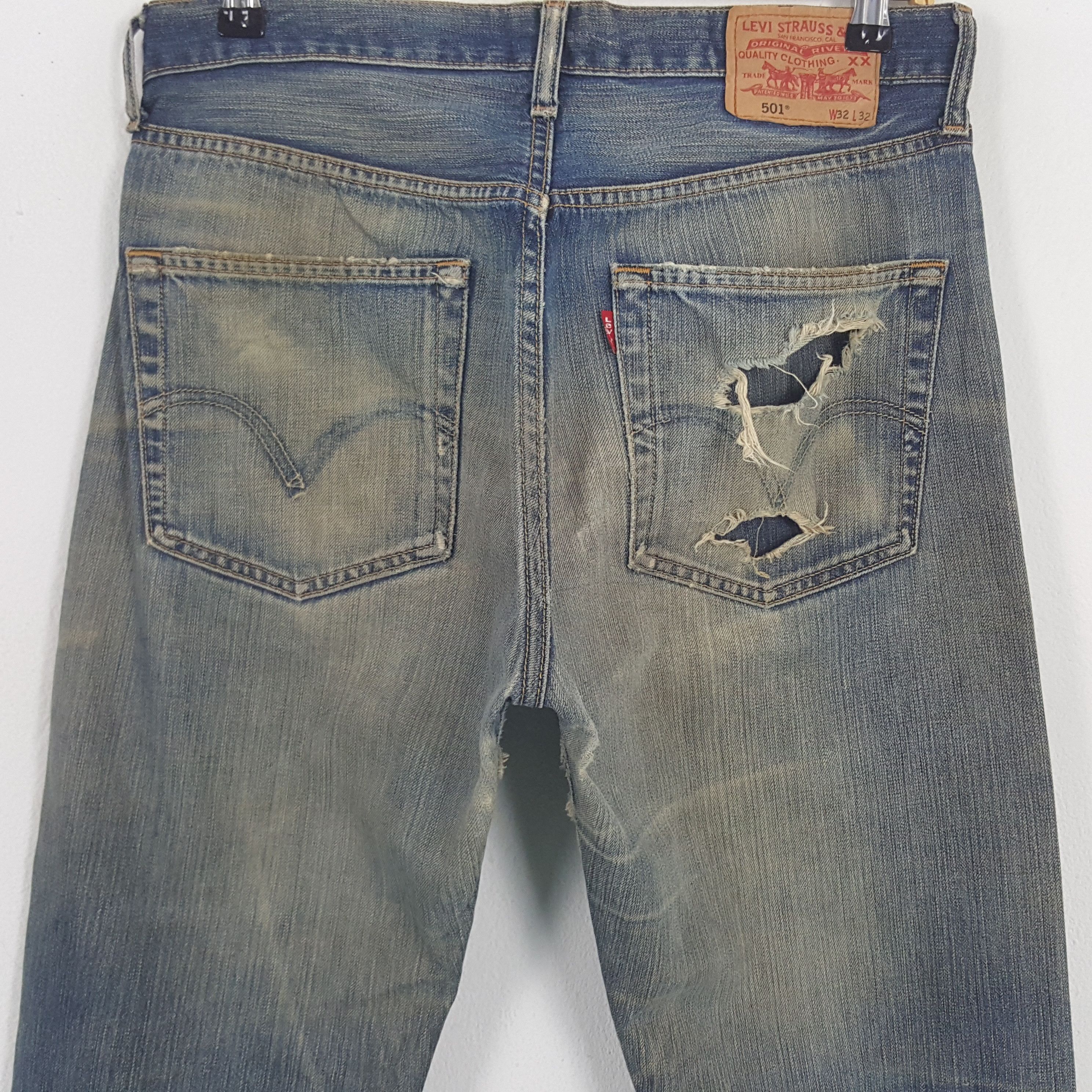 Levi's × Vintage Vintage Levi's 501 American Distressed Grunge Denim Jeans Size US 31 - 5 Thumbnail