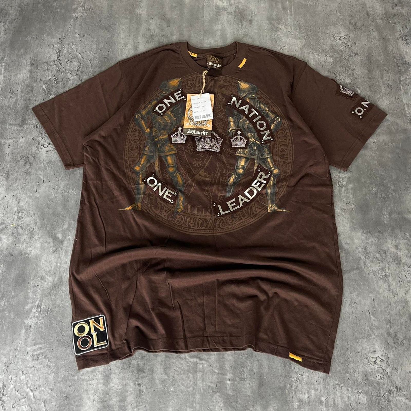 Affliction × JNCO × Japanese Brand Crazy Y2K Affliction Style Unique Brown Graphic Grunge Shirt Size US XXL / EU 58 / 5 - 1 Thumbnail