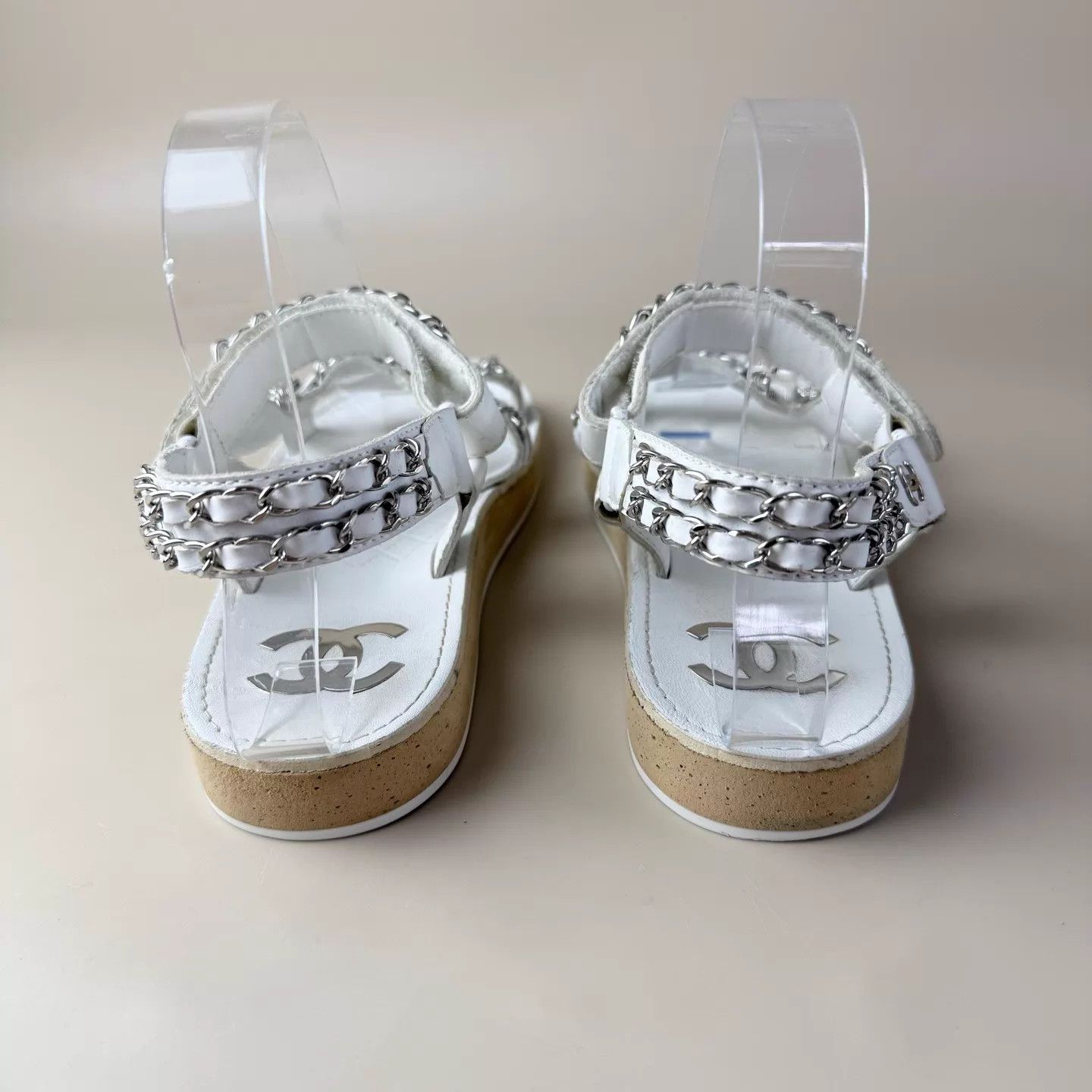 Chanel Chanel Silver Chain CC Silver Buckle Sandals EUR 38 99 New Size US 7.5 / IT 37.5 - 3 Thumbnail