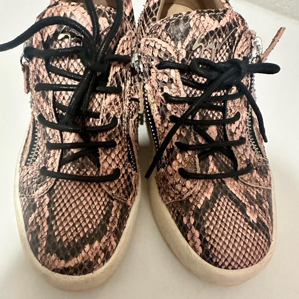 Giuseppe Zanotti Giuseppe Zanotti Leather Sneaker Rose Pink Snake Print EU 38 Size US 7 / IT 37 - 5 Thumbnail