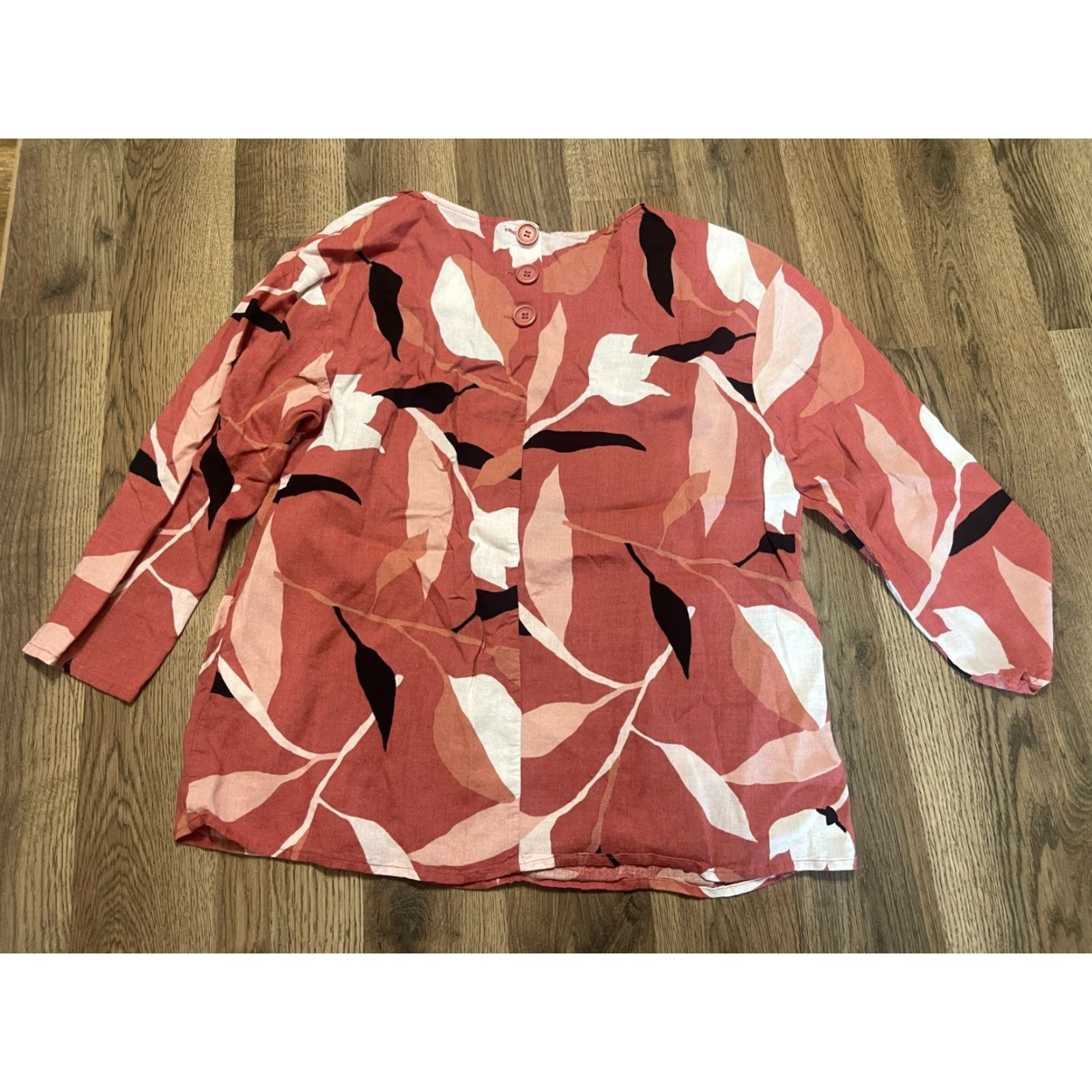 Liz Claiborne Liz Claiborne Shirt Womens Small 3/4 Sleeve Multicolor Pink White Black Colorful Casual T-Shirt Size S / US 4 / IT 40 - 2 Thumbnail