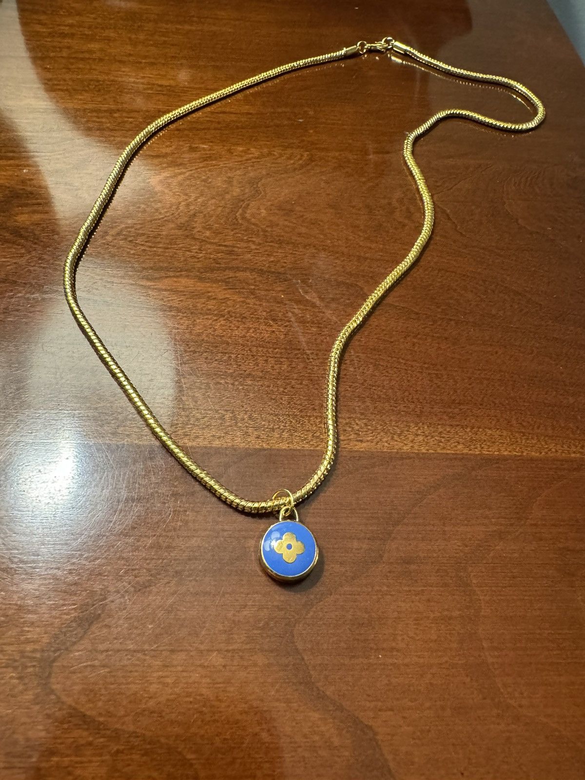 Louis Vuitton Louis Vuitton Charm Pendant Necklace BLUE Snake 3mm Size ONE SIZE - 2 Thumbnail