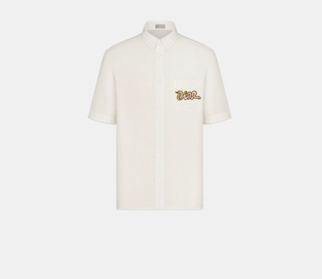 Dior × Kaws o1w1db11025 393C532 Cotton Short-sleeved Shirt Off-White Size US XL / EU 56 / 4 - 1 Thumbnail