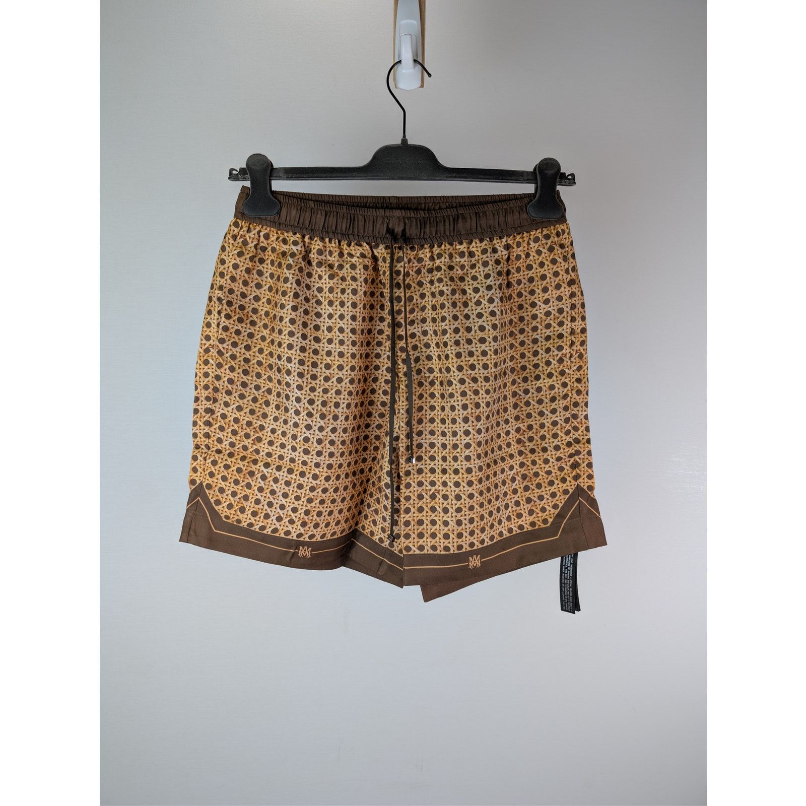 Amiri o1rshd1 Amiri Weave Pattern Silk Shorts in Brown Size US 32 / EU 48 - 1 Thumbnail
