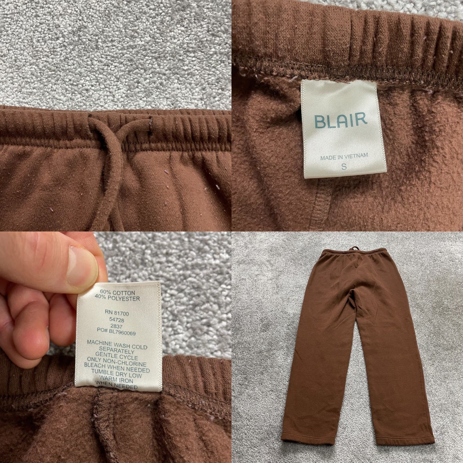 Blair Blair Sweatpants Womens Small Brown Solid Lounge 27x27 Straight Leg Soft Ladies Size 28" / US 6 / IT 42 - 8 Thumbnail