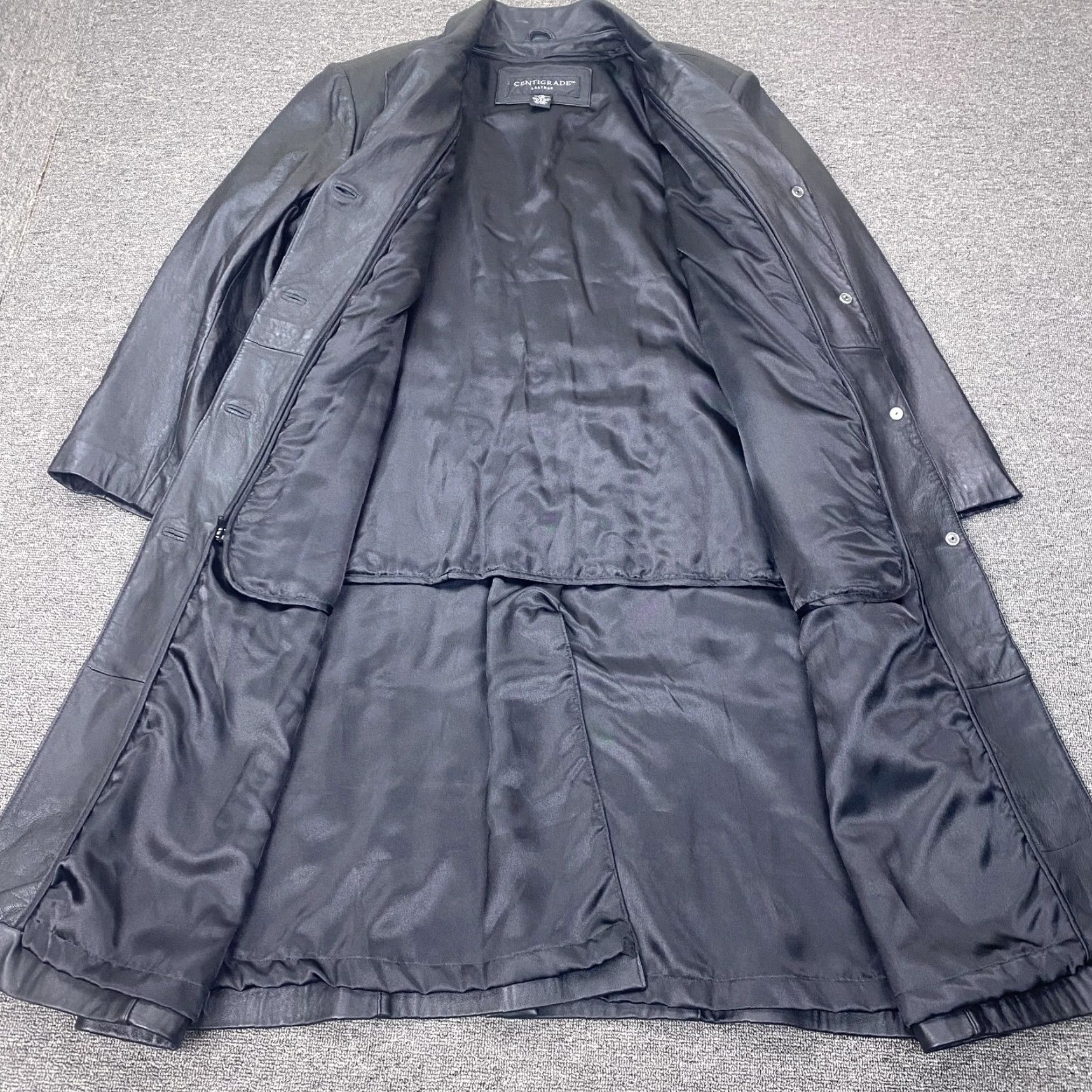 Vintage Centigrade Leather Coat Womens 1X Black Long Button Front Thermolite Lined Coat Size XL / US 12-14 / IT 48-50 - 5 Thumbnail
