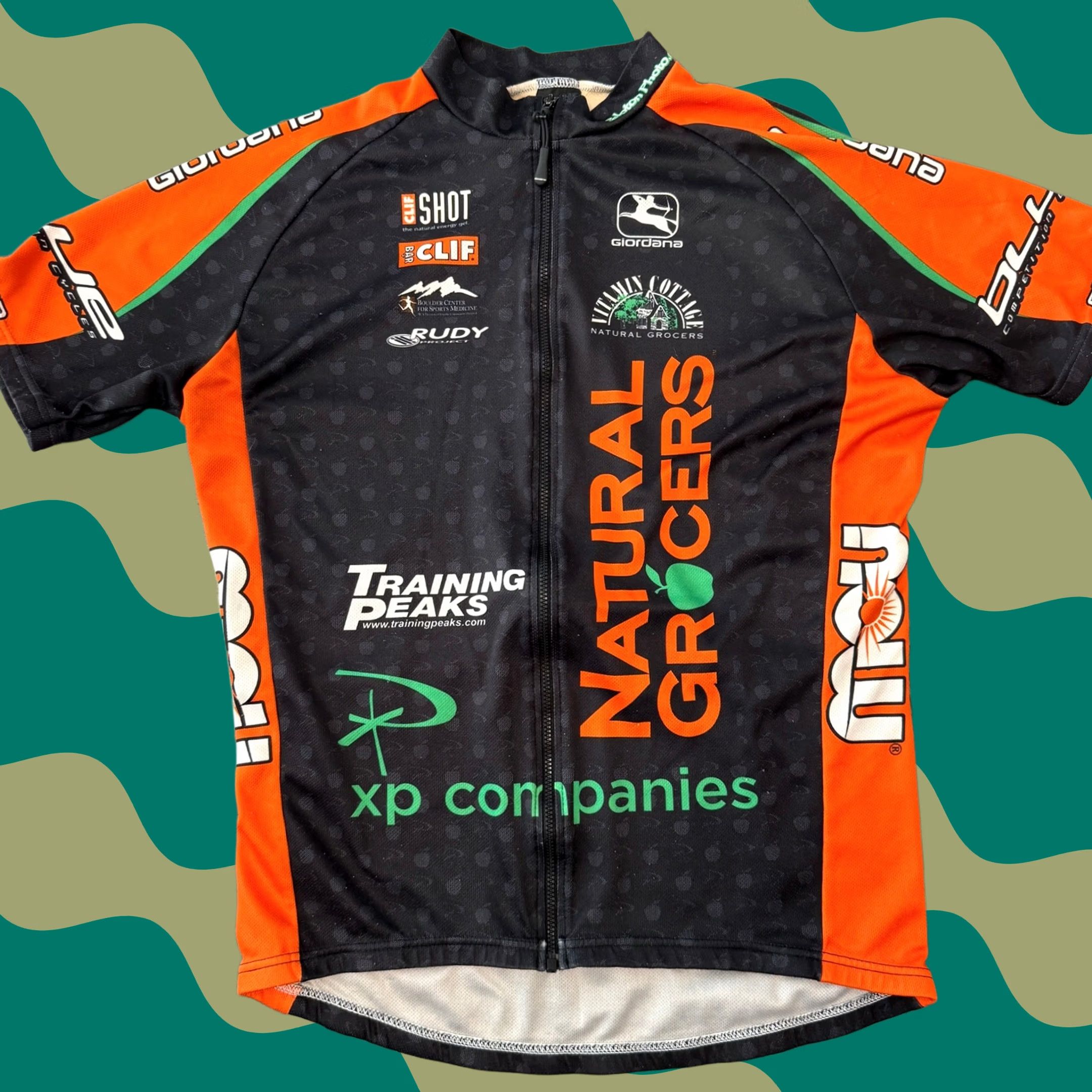 Vintage VINTAGE Giordana Racing Jersey Natural Grocers Cycling XP Black Orange M Mens Size US M / EU 48-50 / 2 - 1 Thumbnail