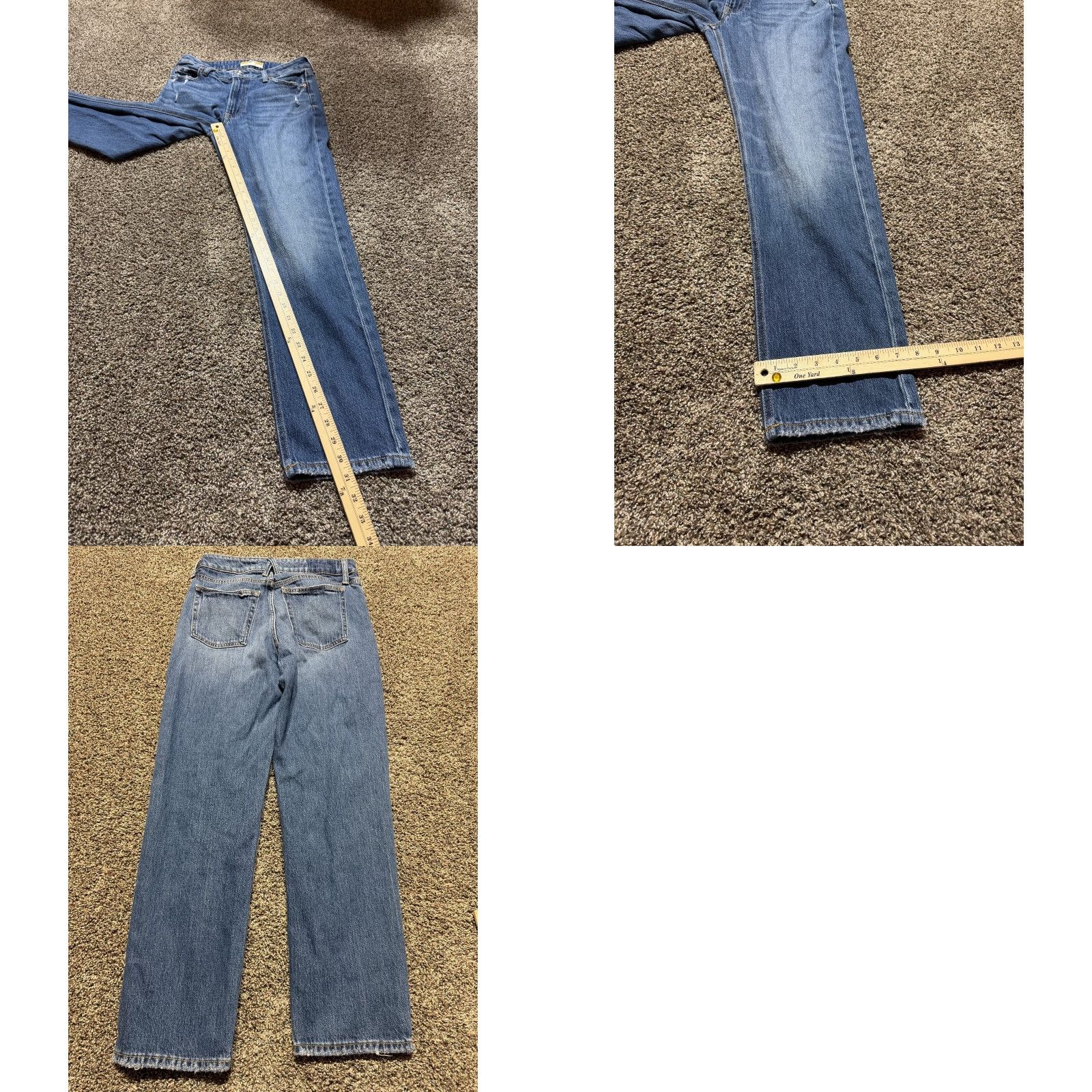 Denime Maurcies Jeans Women 8 Regular Denim Blue 29X30 Mid Distress Straight 5-Pocket Pants Size 30" / US 8 / IT 44 - 8 Thumbnail