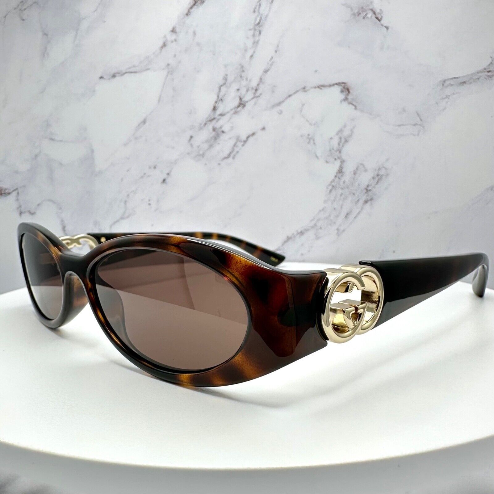 Gucci New Gucci Sunglasses Brown Tortoise Hailey Bieber Collab Size ONE SIZE - 18 Thumbnail