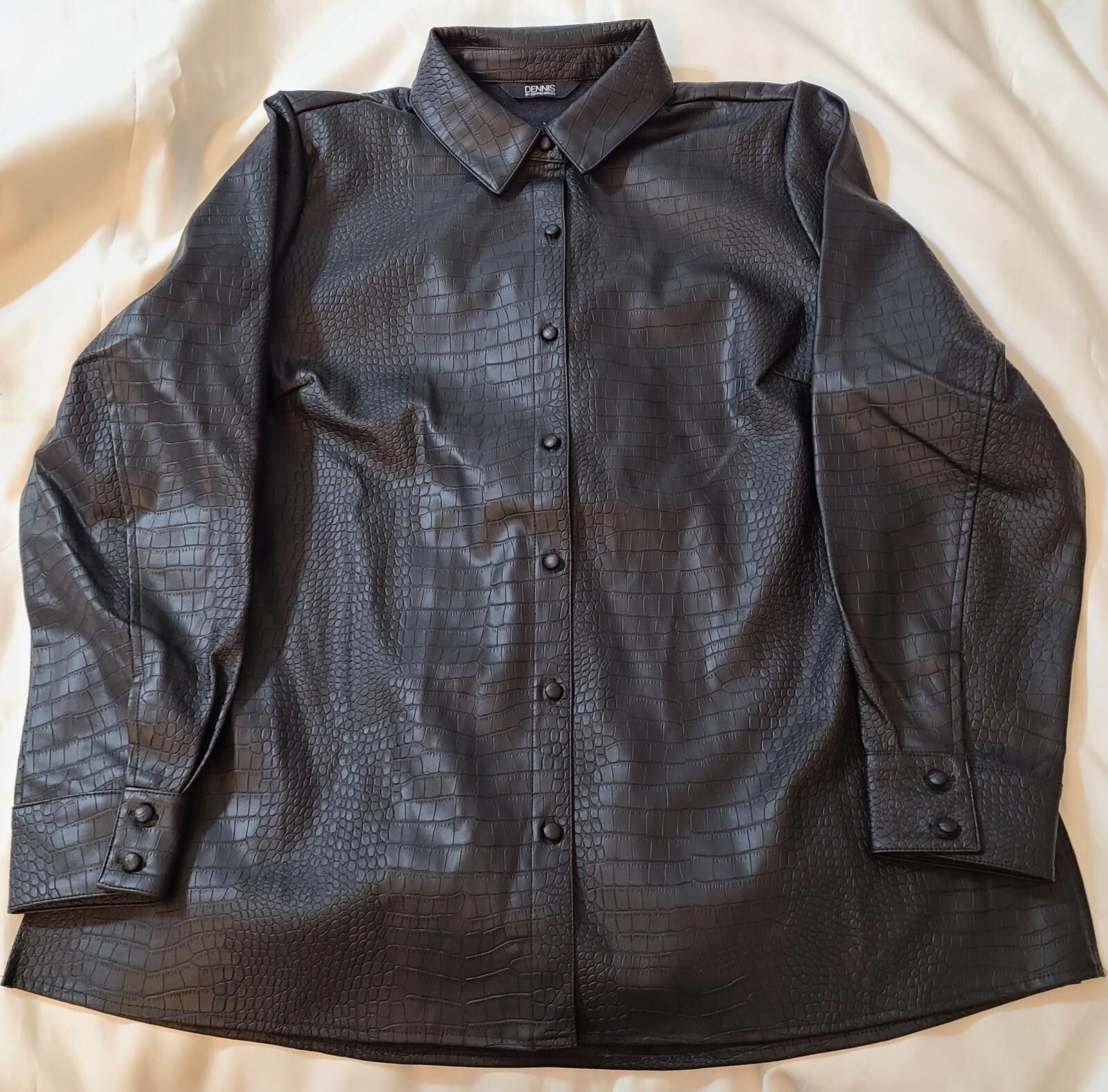 Designer Dennis Basso Faux Leather Textured Shirt Adult Size Medium Size M / US 6-8 / IT 42-44 - 4 Thumbnail