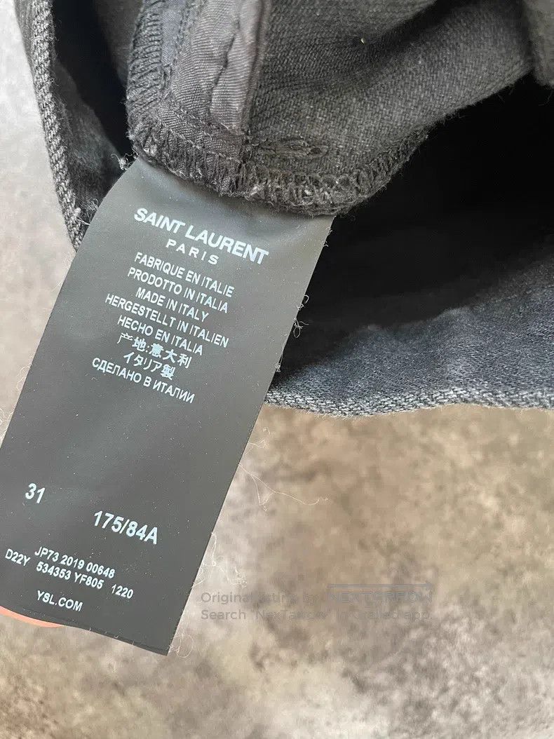 Saint Laurent Paris Saint Laurent Paris Washed black gray straight-leg denim j Size US 31 - 5 Thumbnail