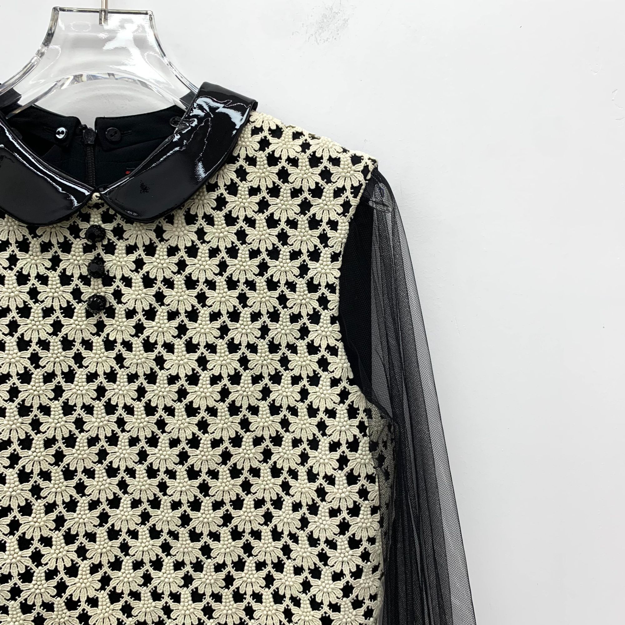 Gucci Gucci Black Lace Floral Patchwork Wool Dress With Sheer Slee Size M / US 6-8 / IT 42-44 - 6 Thumbnail