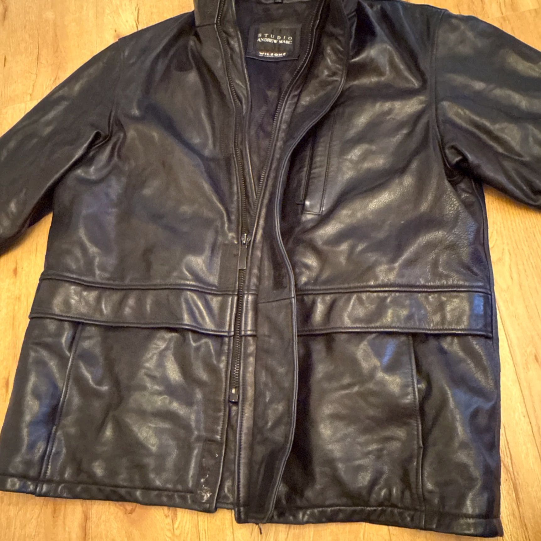 Andrew Marc VINTAGE Andrew Marc Jacket Bomber Jacket Leather Black XL Men Size US XL / EU 56 / 4 - 4 Thumbnail