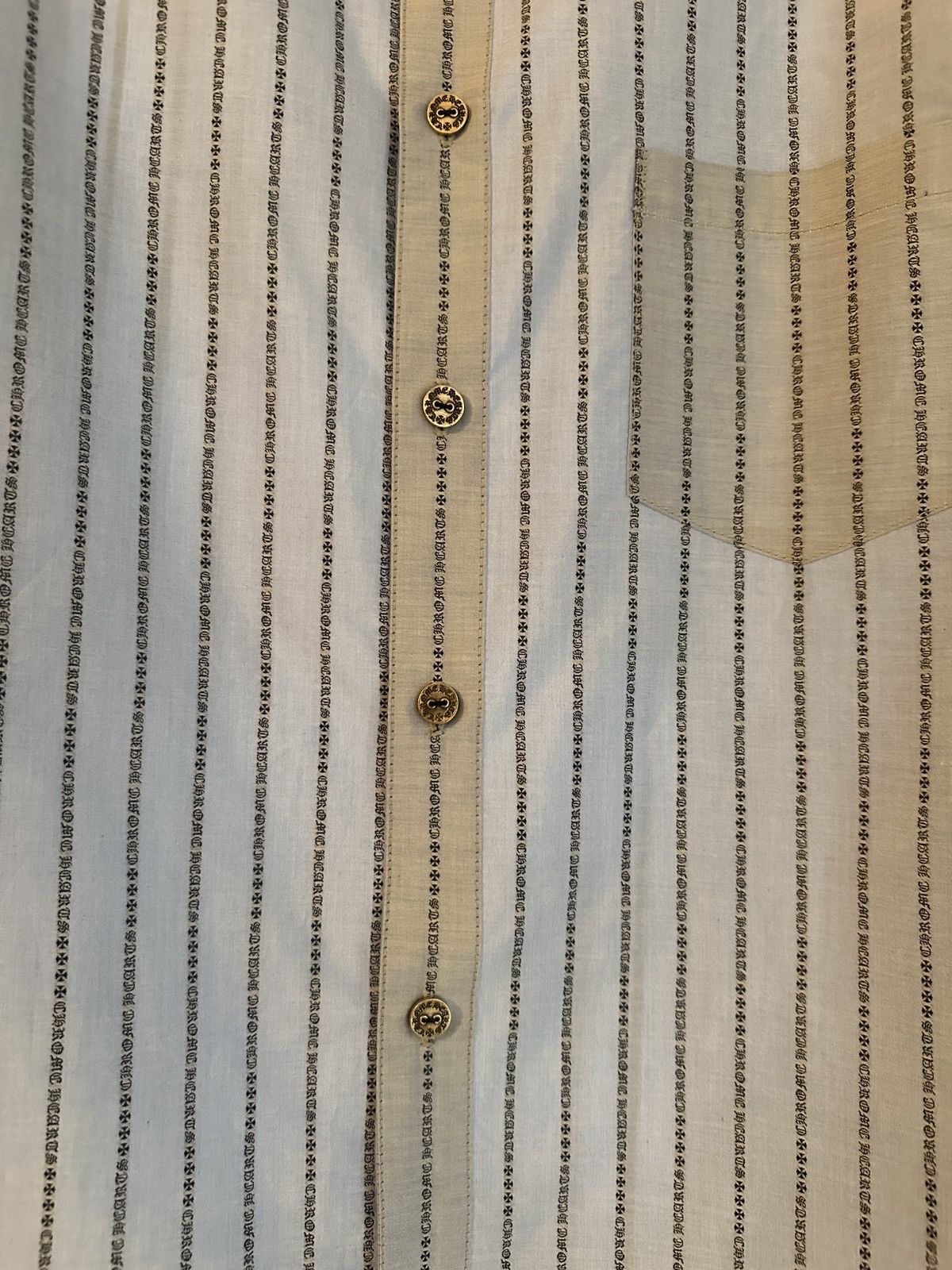 Chrome Hearts Chrome Hearts Pinstripe Botton Shirt Size US XL / EU 56 / 4 - 8 Thumbnail