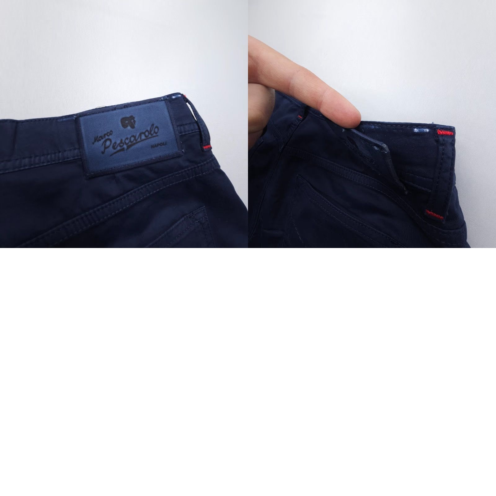 Vintage Marco Pescarolo Pants Mens 32 Blue Slim Straight Cotton Silk 5-Pocket Chino 27 Inseam Autumn Summer Winter 50 NN Size US 32 / EU 48 - 9 Thumbnail