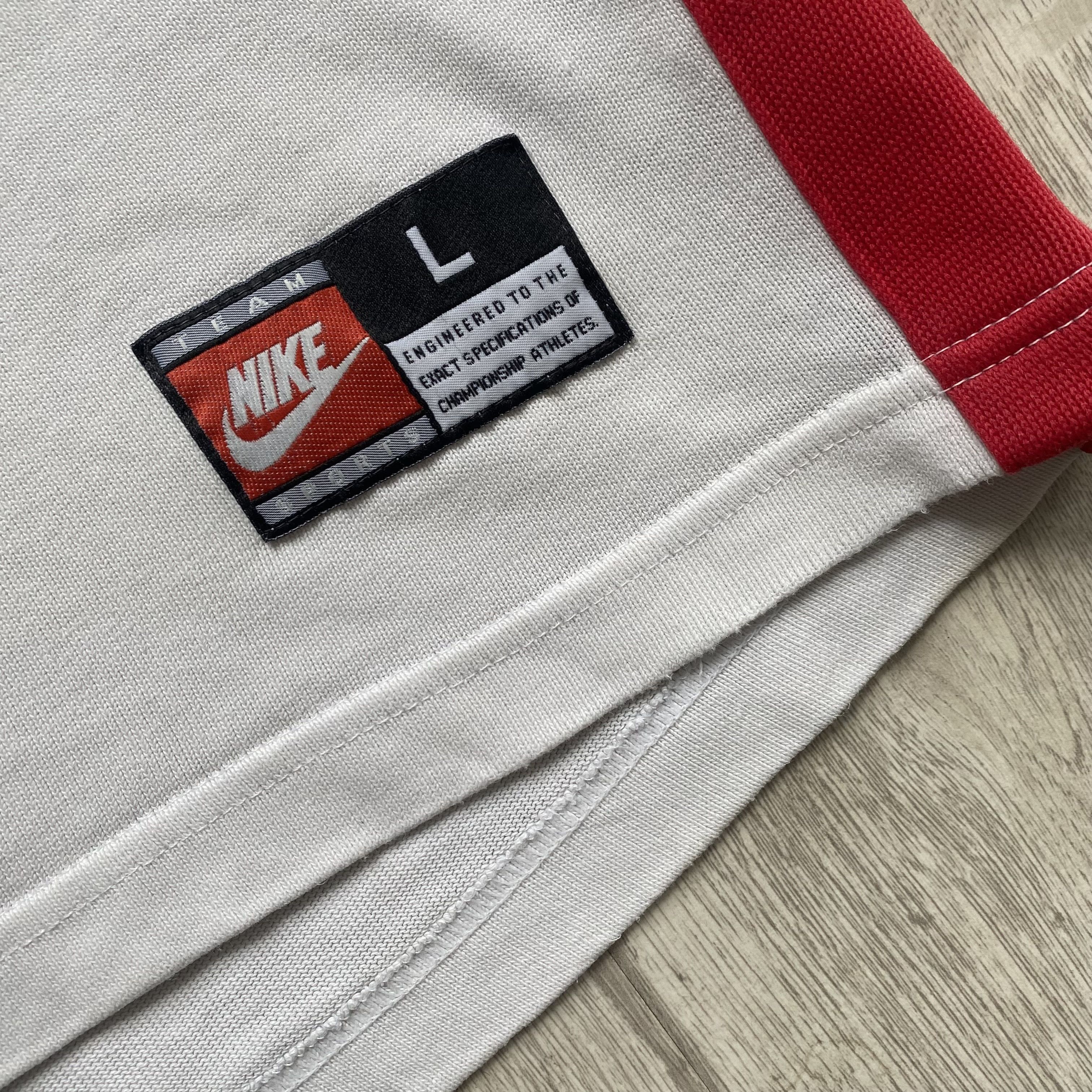 Nike 🏈 Vintage 97s TRASHED Nike England Rugby Shirt Jersey Polo Size US L / EU 52-54 / 3 - 7 Thumbnail