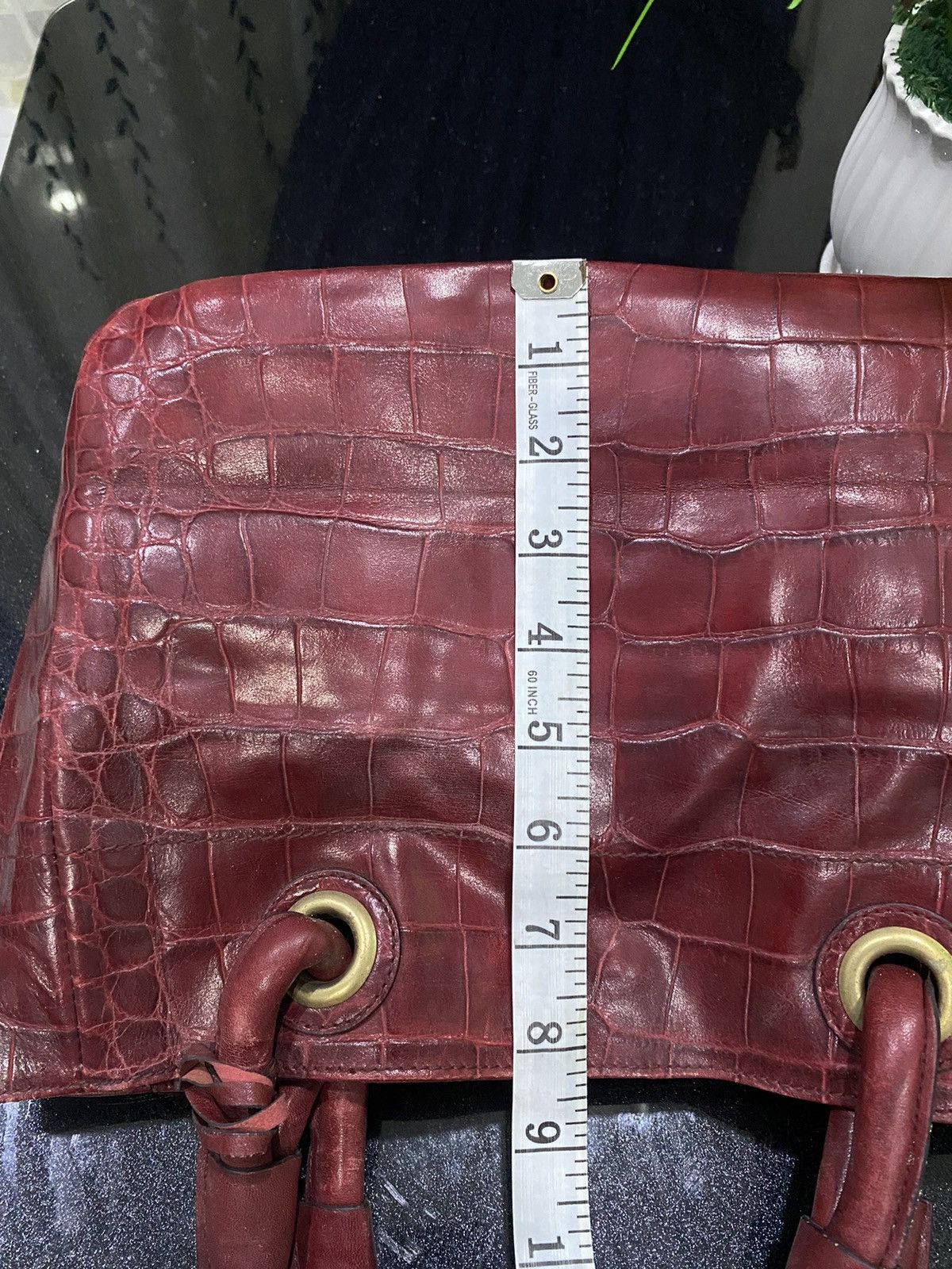 Furla Furla Burgundy Embossed Hand Bag Size ONE SIZE - 15 Thumbnail