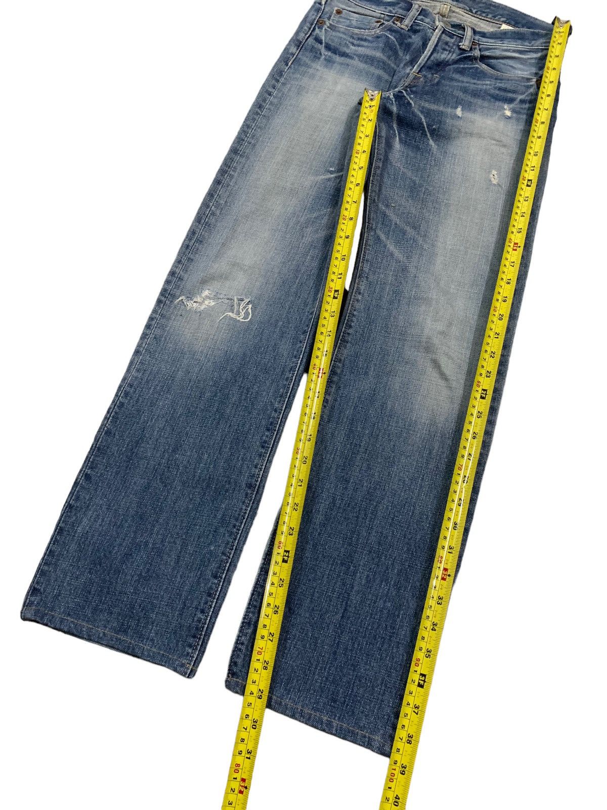 Japanese Brand Vintage Y2K Quadro Medio Button Fly Distressed Grunge Jeans Size US 29 - 13 Thumbnail