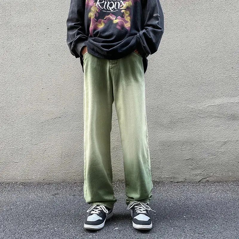 Japanese Brand Retro gradient loose straight leg jeans Size US 32 / EU 48 - 6 Thumbnail