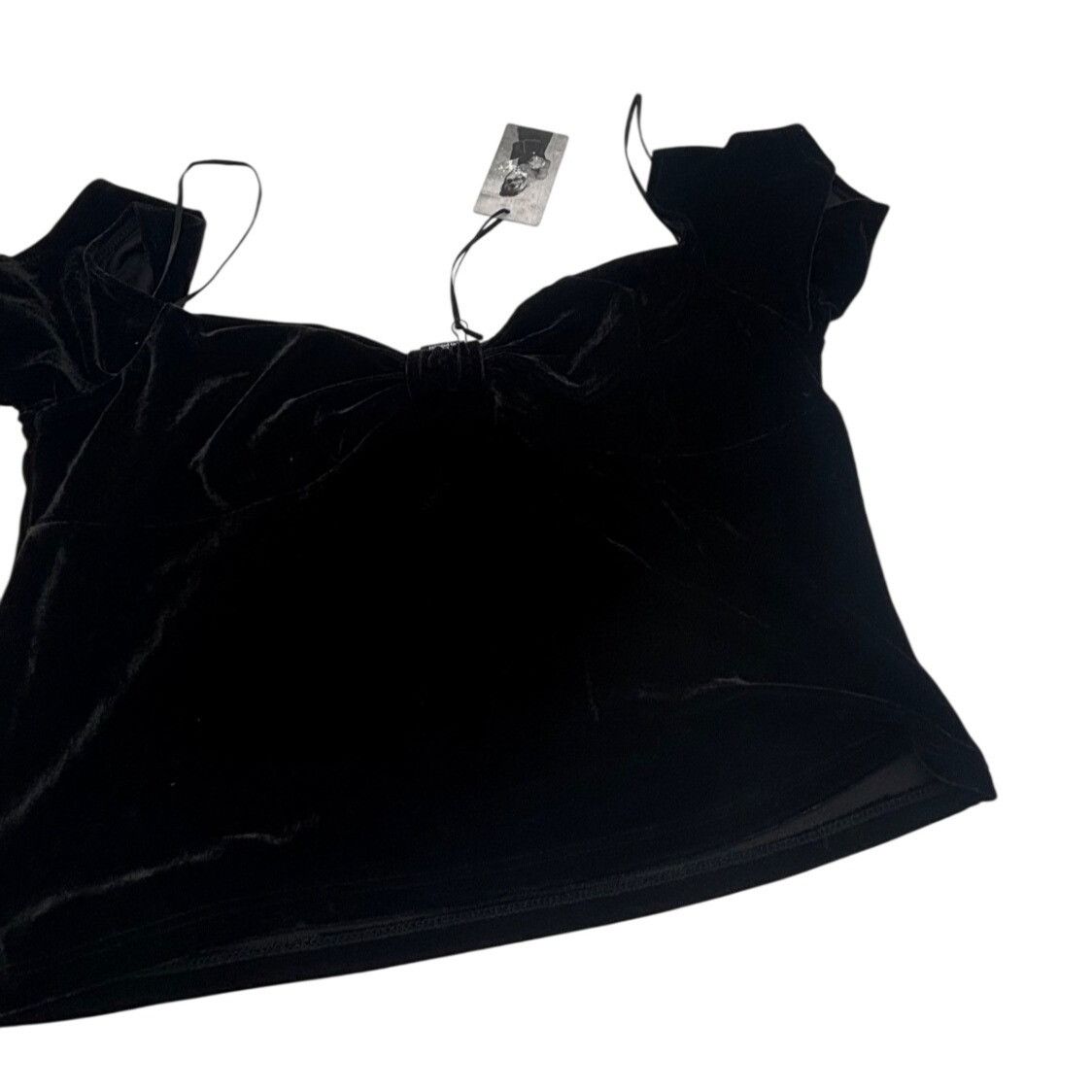 Other Sincerely Jules Velvet Off-Shoulder Cropped Top With Bow Det Size L / US 10 / IT 46 - 9 Thumbnail