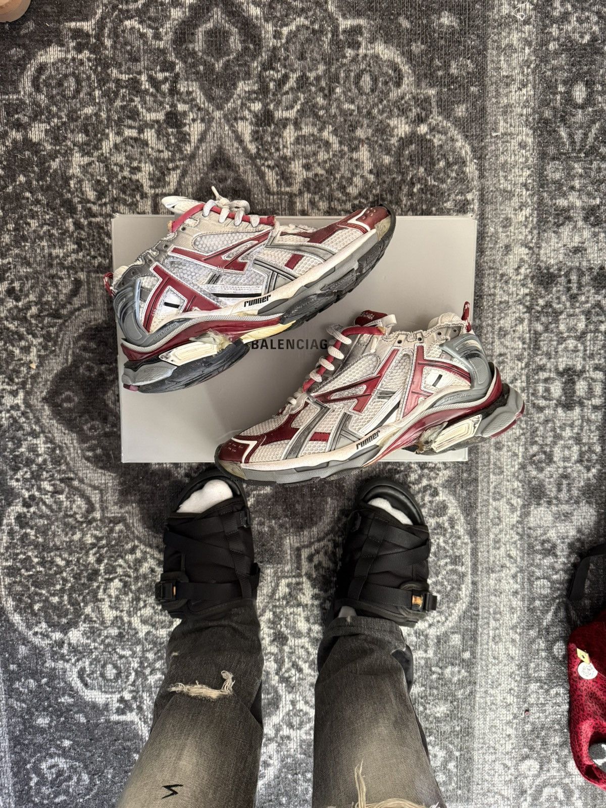 Balenciaga Balenciaga Runners Burgundy Size US 10 / EU 43 - 1 Thumbnail