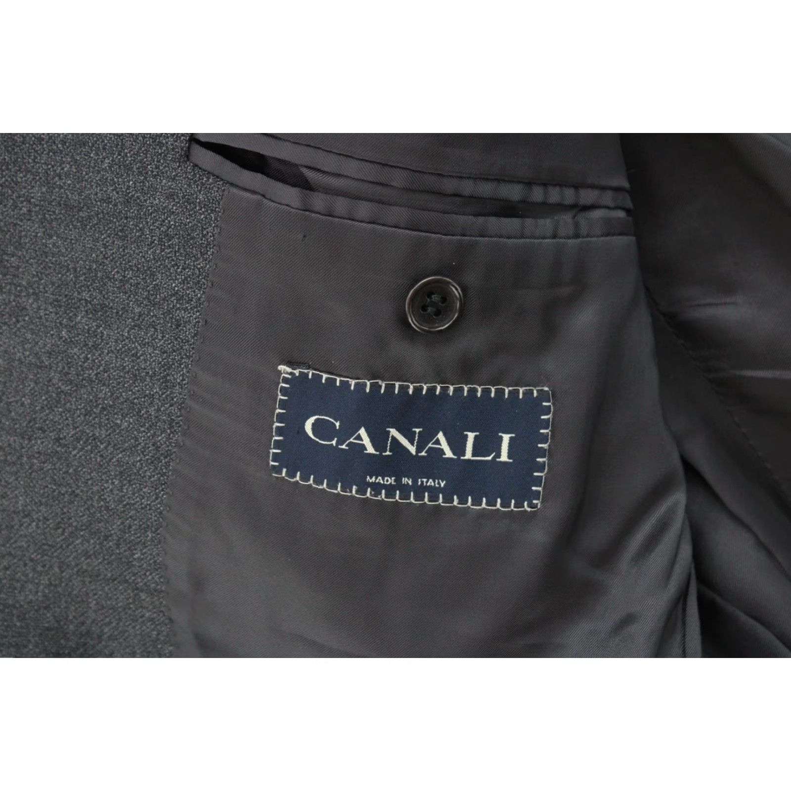 Canali Canali Blazer Mens 50R Charcoal Gray Wool 3-Button Italy Classic Luxury Blazer Size 50R - 7 Thumbnail