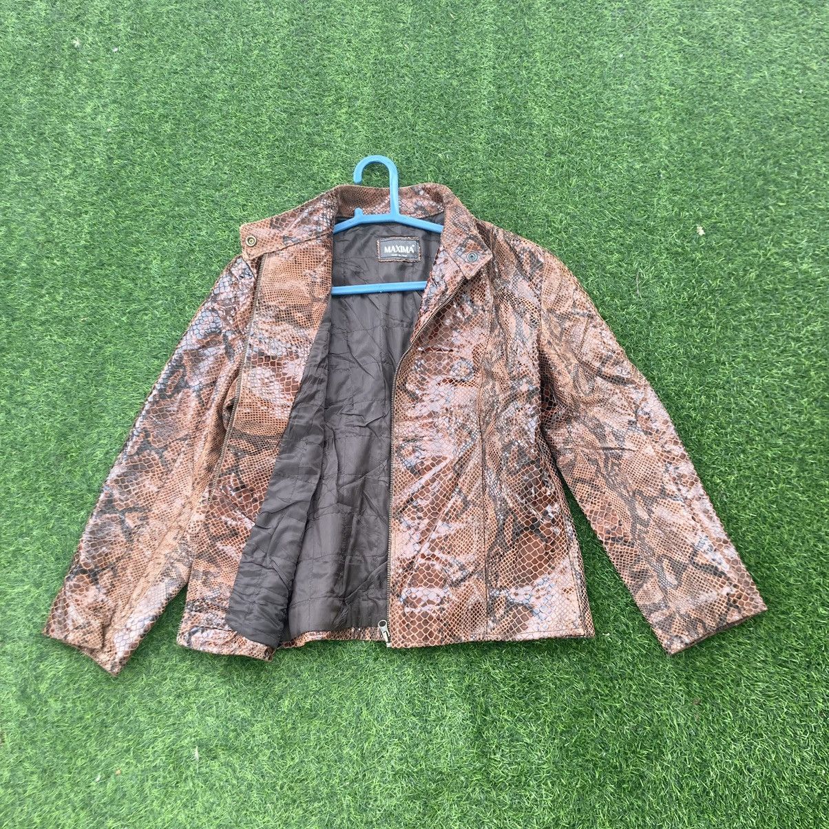 VINTAGE MAXIMA VERA PELLE SNAKE DESIGN LEATHER JACKET