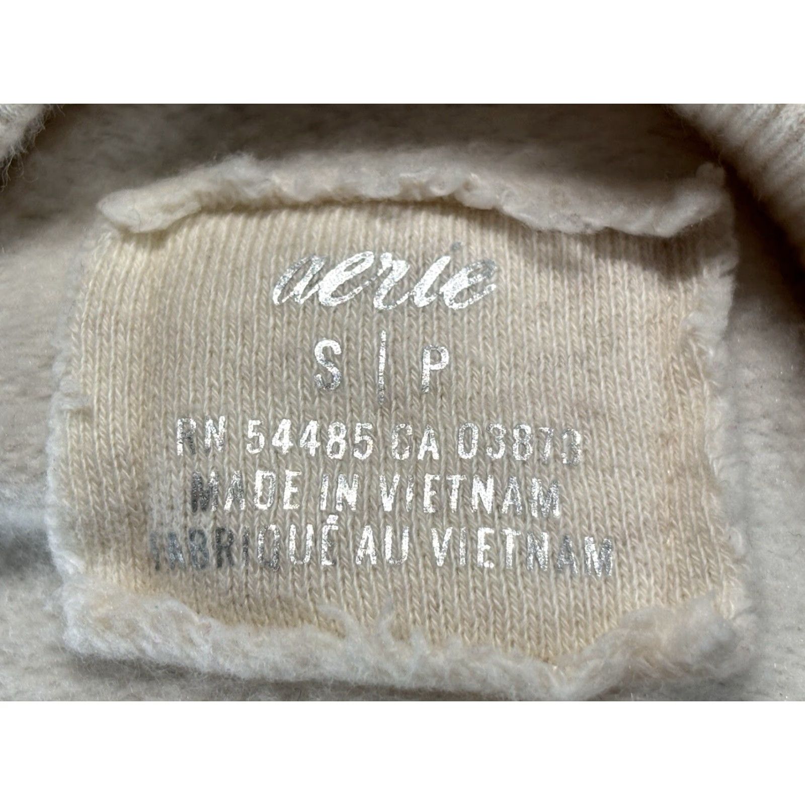 Vintage Aerie Sweatshirt Womens Small Oversized Ivory Pullover with Pockets Size S / US 4 / IT 40 - 7 Thumbnail