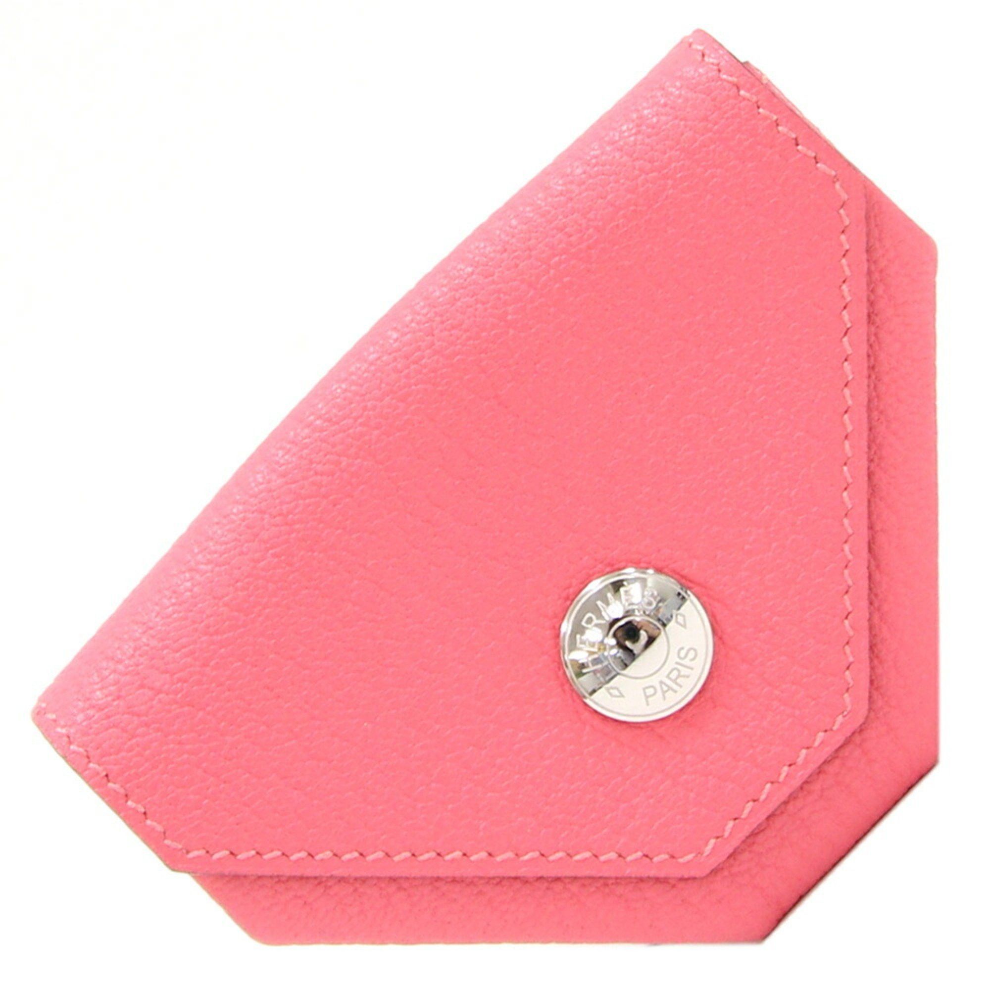 image of Hermes Coin Case Le Vingt Quatre Pink Chevre C Stamp 2018 Manufactured Purse Wallet Serie Women's H