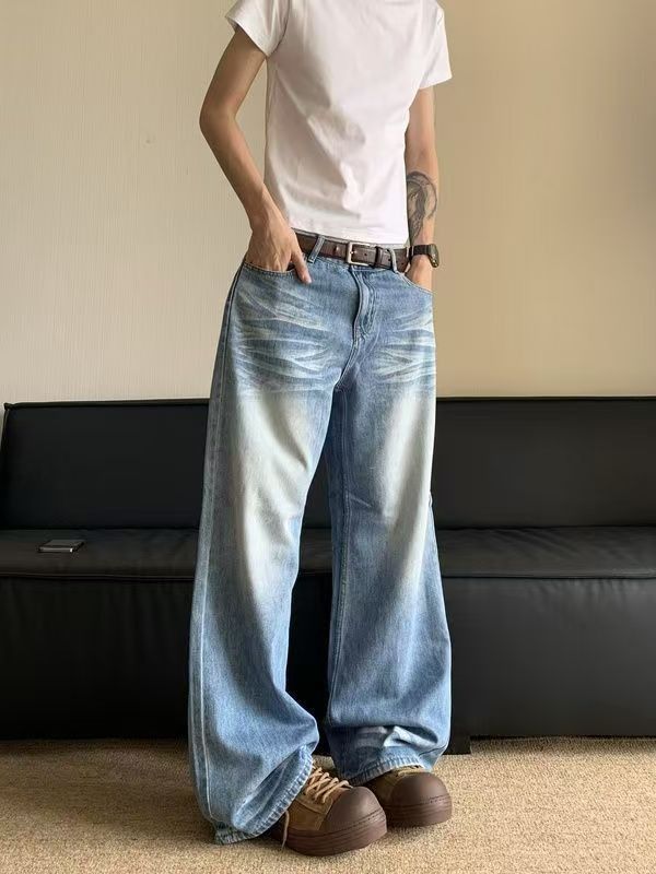 Japanese Brand High street trend washed retro straight jeans y2k Size US 32 / EU 48 - 3 Thumbnail