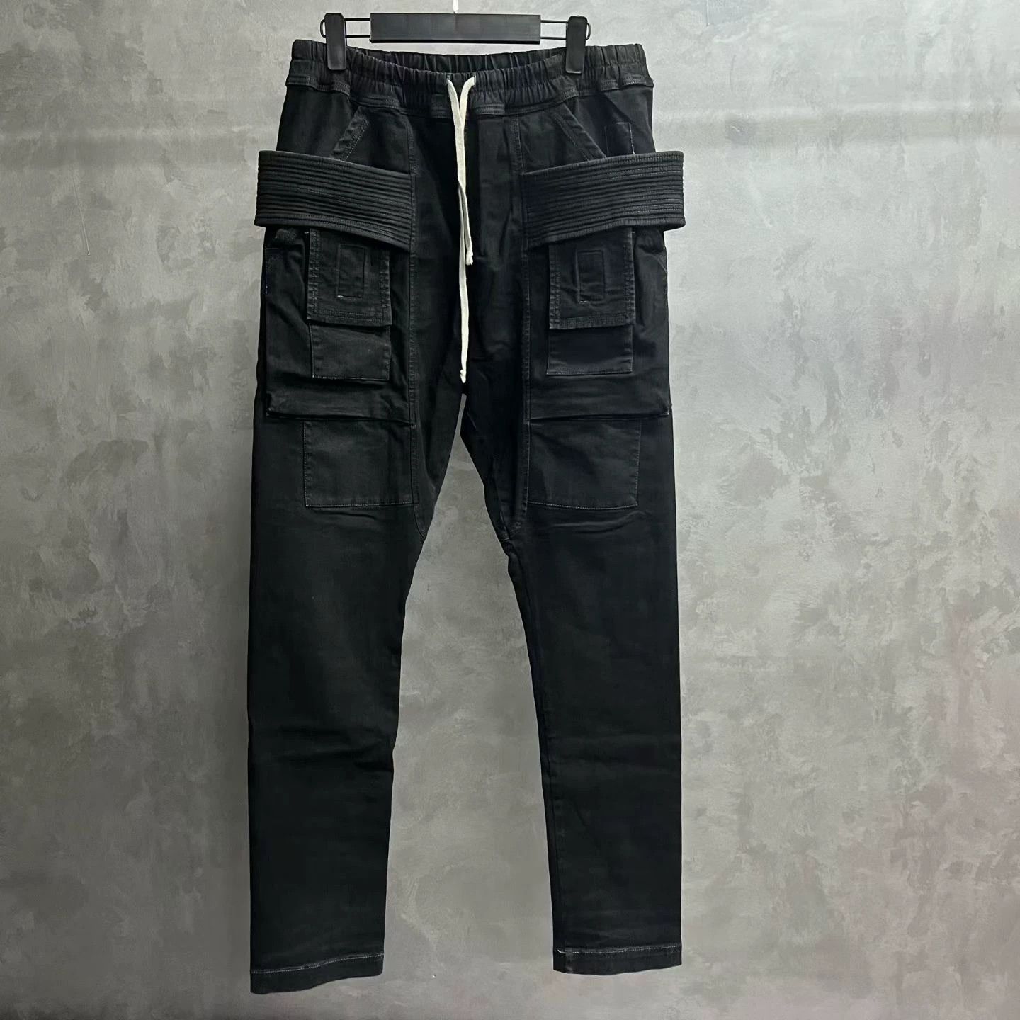 Rick Owens black drawstring cargo pants by rick owens Size US 27 - 1 Thumbnail