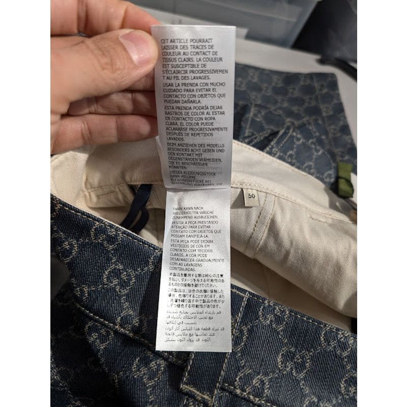 Gucci o1rshd1 Coated GG Denim Cargo Pant in Blue Size US 34 / EU 50 - 22 Thumbnail