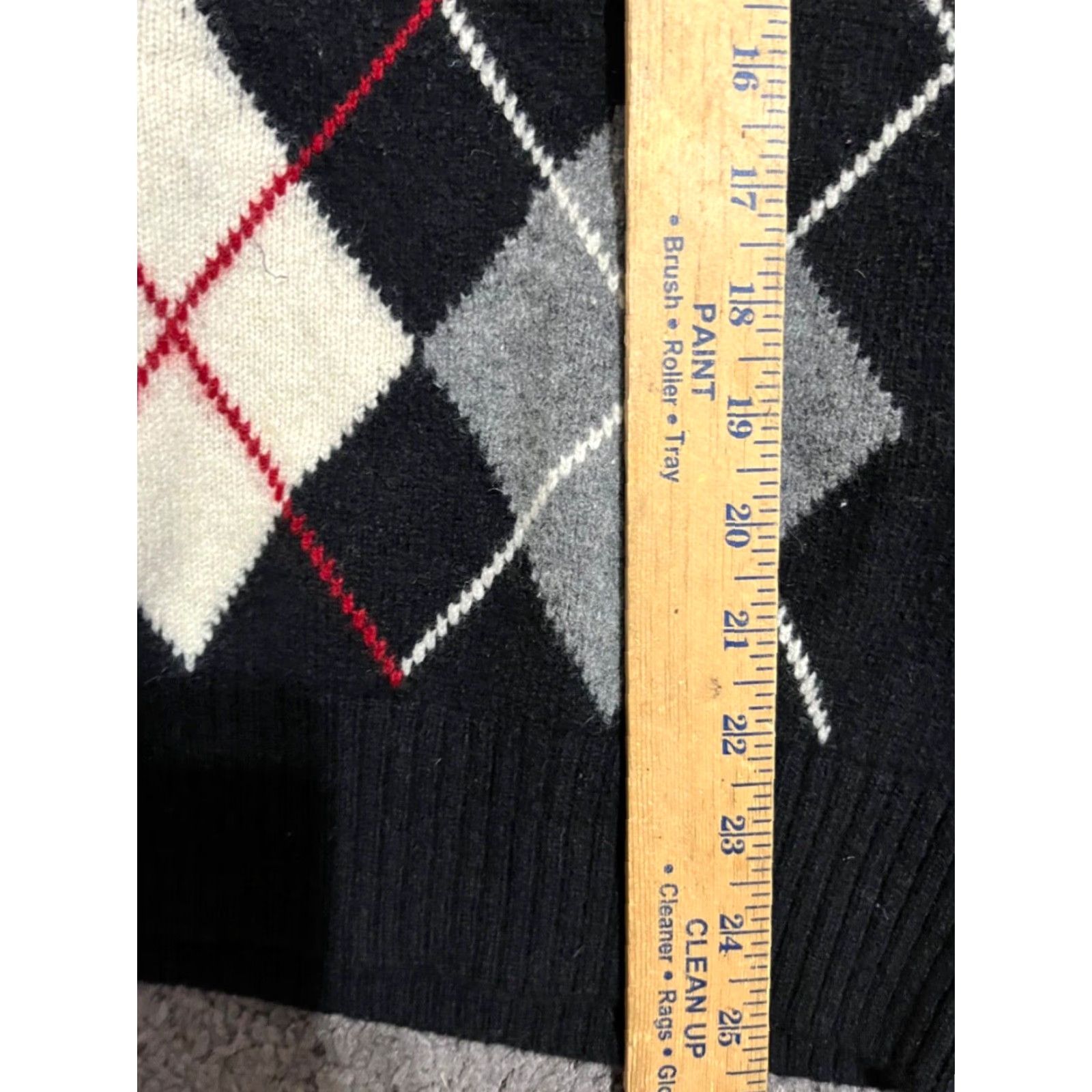 H&M H&M LOGG Sweater L Black Pullover Argyle Diamond Knit V-Neck Mens Size US L / EU 52-54 / 3 - 5 Thumbnail