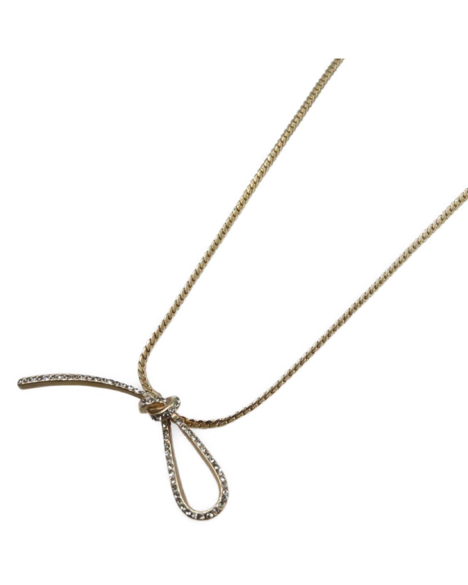 image of Dior Gold Metal Pendant Necklace, Women's