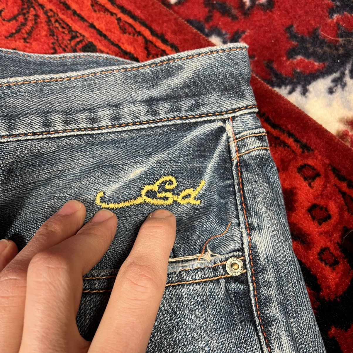 Ed Hardy Vintage Streetwear Rare HipHop Y2K Ed Hardy Jeans Devil Girl Size US 38 / EU 54 - 8 Thumbnail
