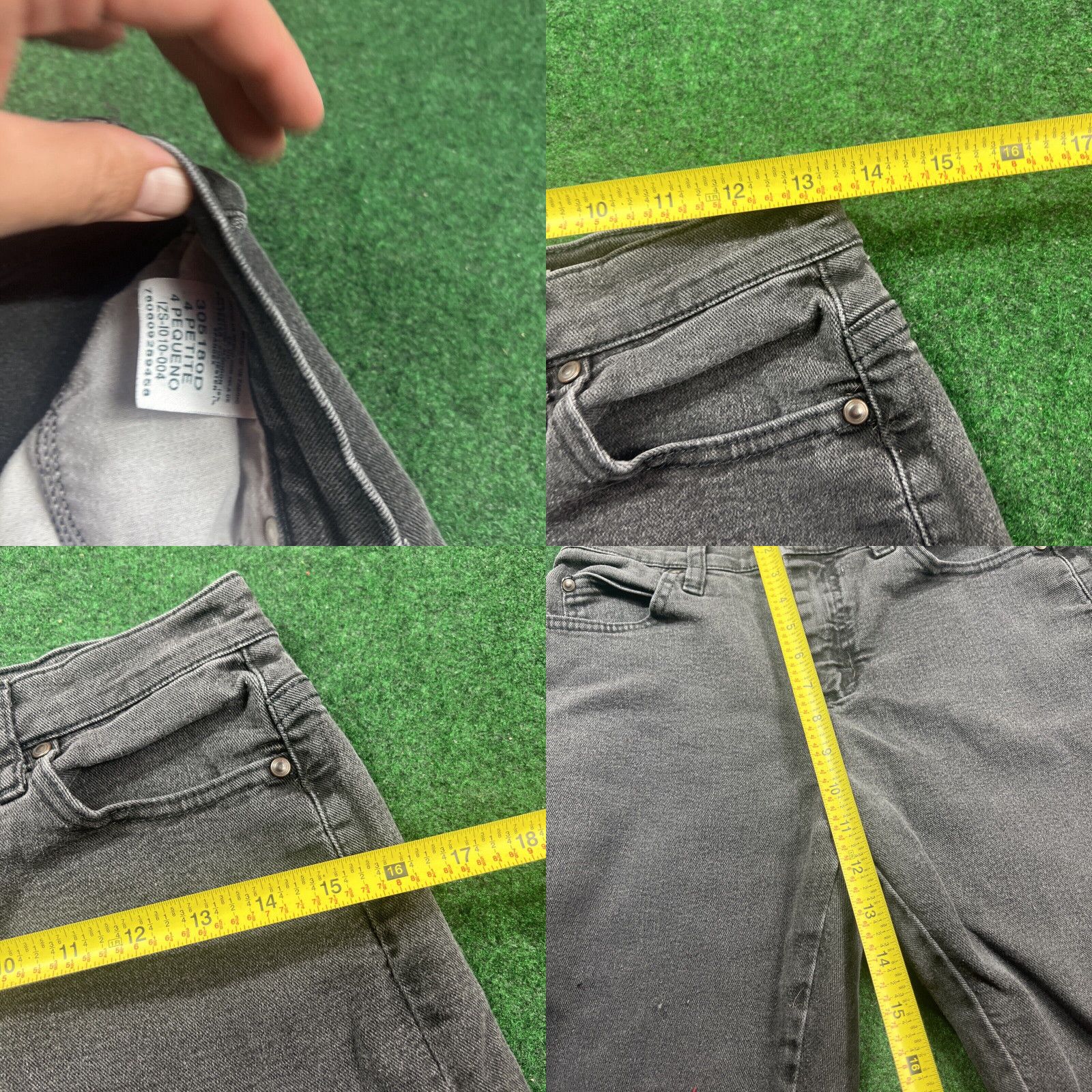 Lee Lee Relaxed Fit at the Waist Womens Petites Size 4p Button Pants 26x27 Black Size 27" / US 4 / IT 40 - 8 Thumbnail