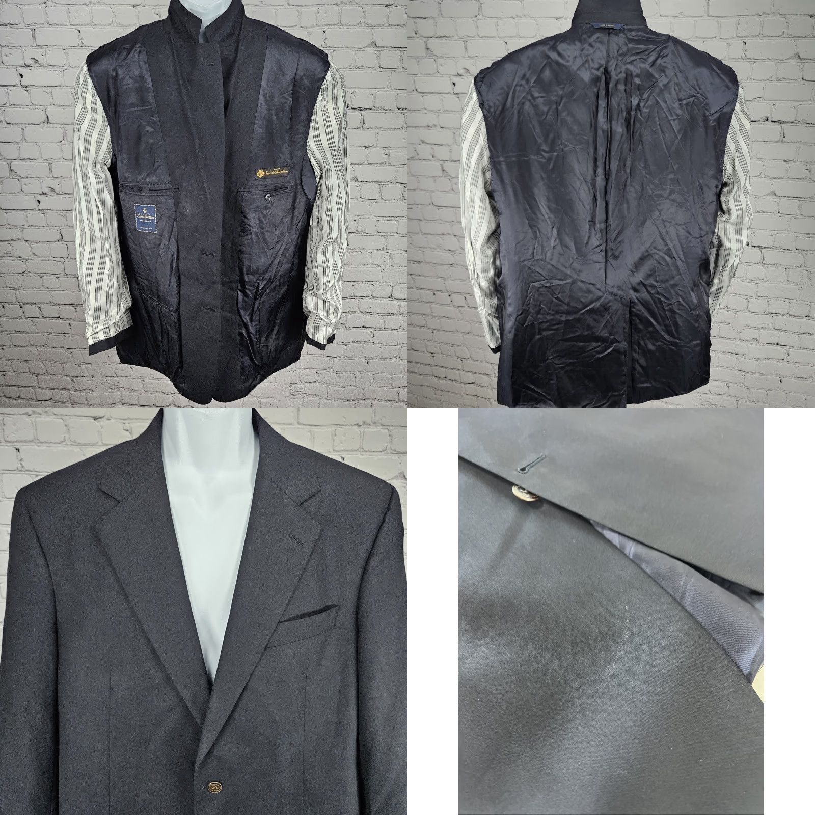 Brooks Brothers Brooks Brothers Navy 100% Wool Loro Piana Brookwood 2 Button Notch Blazer 42R Size 42R - 8 Thumbnail