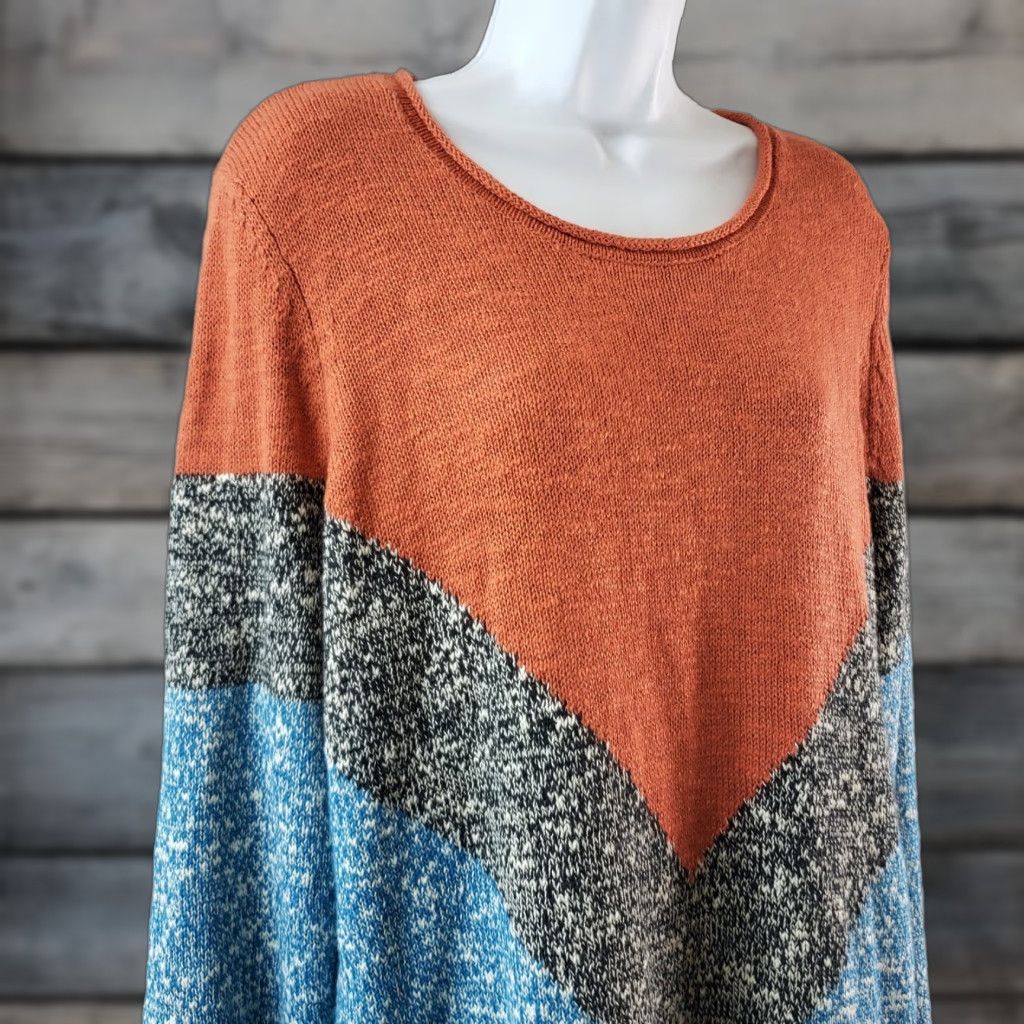 Life is Good Life is Good Womens Pullover Sweater L Orange Long Sleeve Cotton Blend Size L / US 10 / IT 46 - 1 Thumbnail